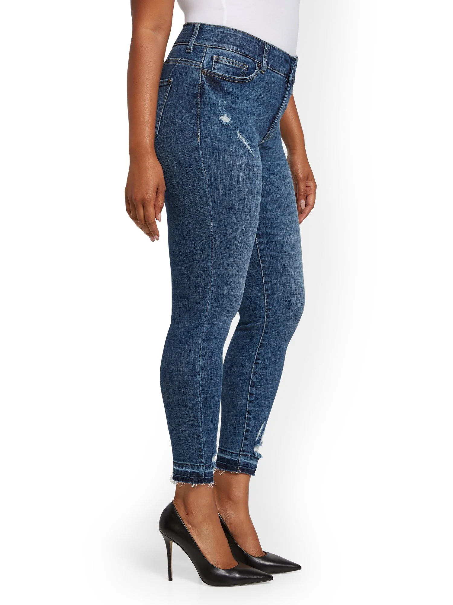 Tall Mya Curvy High-Waisted Sculpting No Gap Super-Skinny Ankle Jeans - Chameleon Blue - Image 6