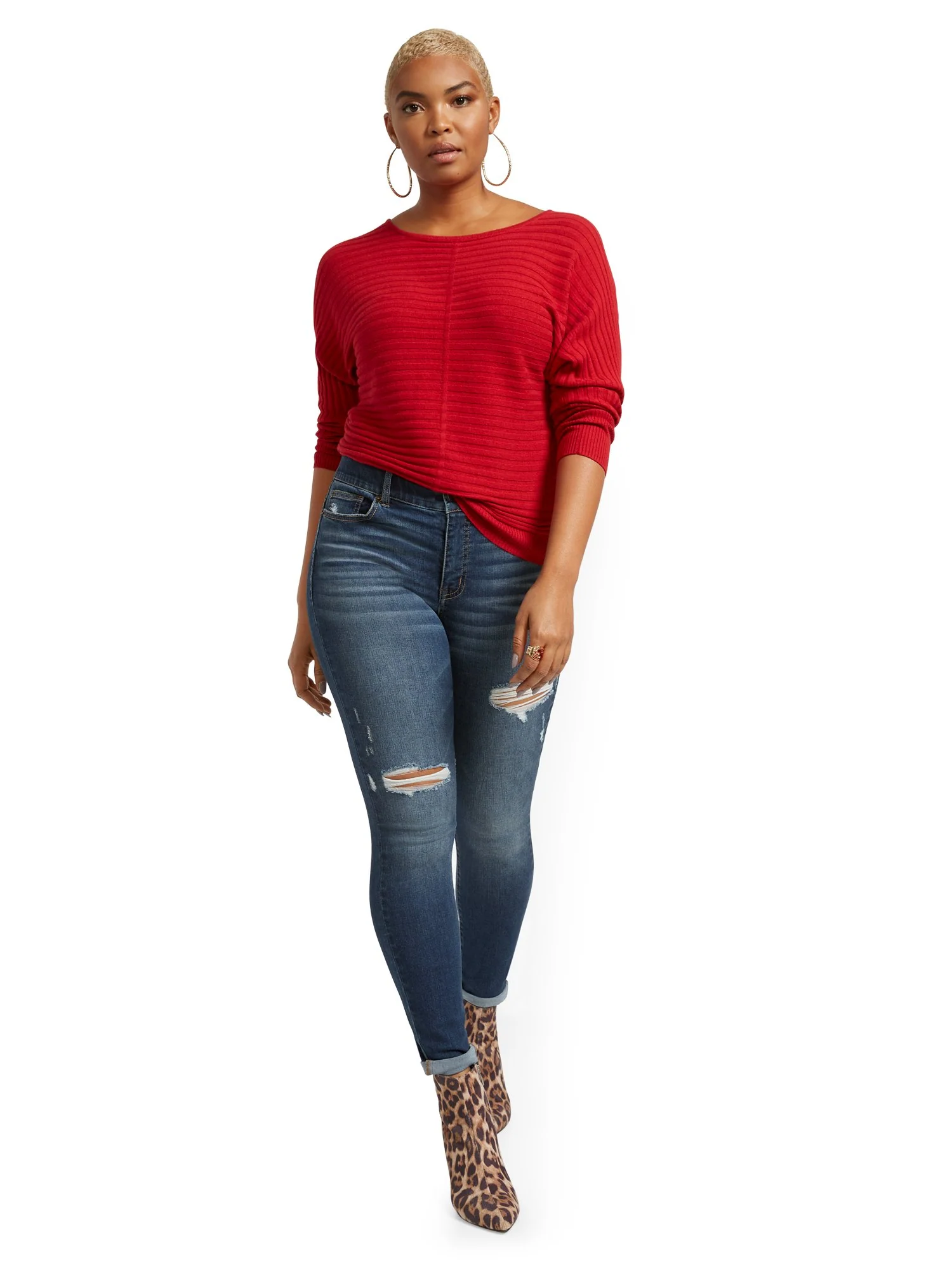 Tall Mya Curvy High-Waisted Sculpting No Gap Super-Skinny Ankle Jeans - Cowboy Blue - Image 5