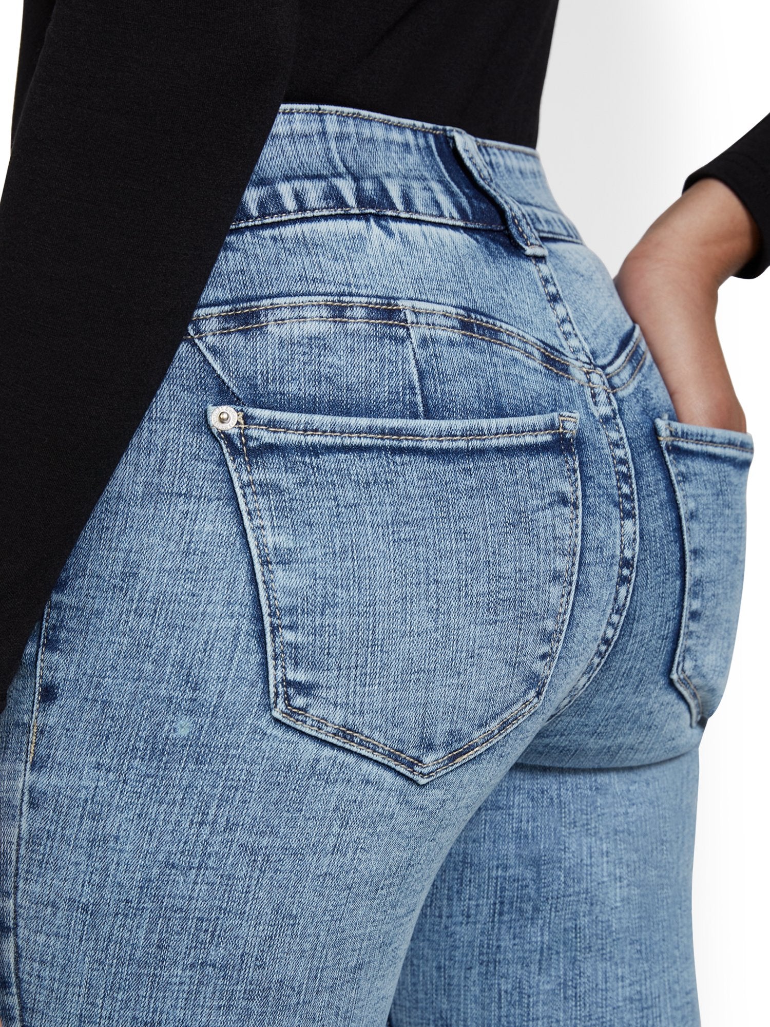 Tall Mya Curvy High-Waisted Sculpting No Gap Super-Skinny Ankle Jeans - Ripped-Hem - Image 4
