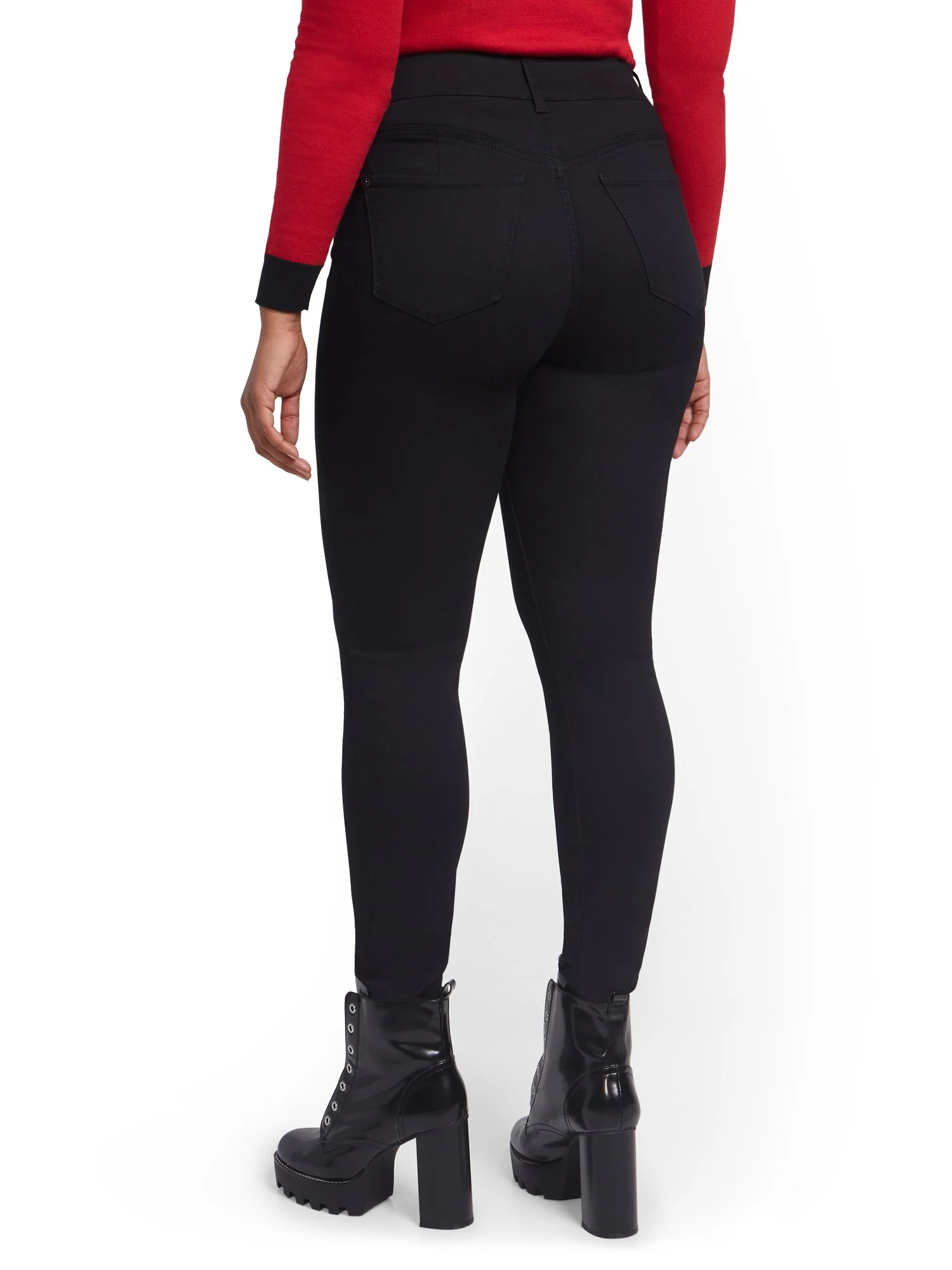 Tall Mya Curvy High-Waisted Sculpting No Gap Super-Skinny Jeans - Black - Image 3
