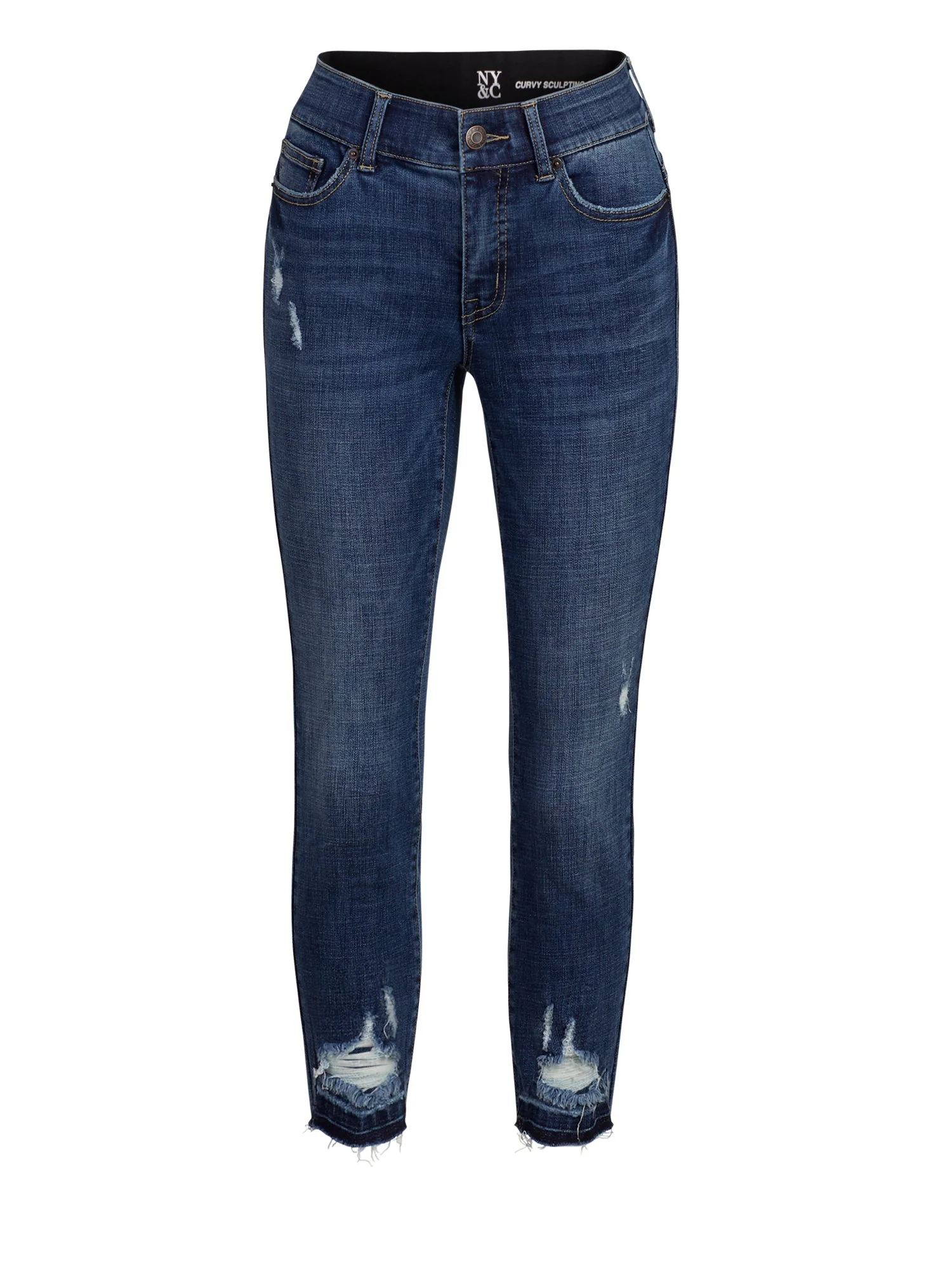Tall Mya Curvy High-Waisted Sculpting No Gap Super-Skinny Jeans - Destroyed Details