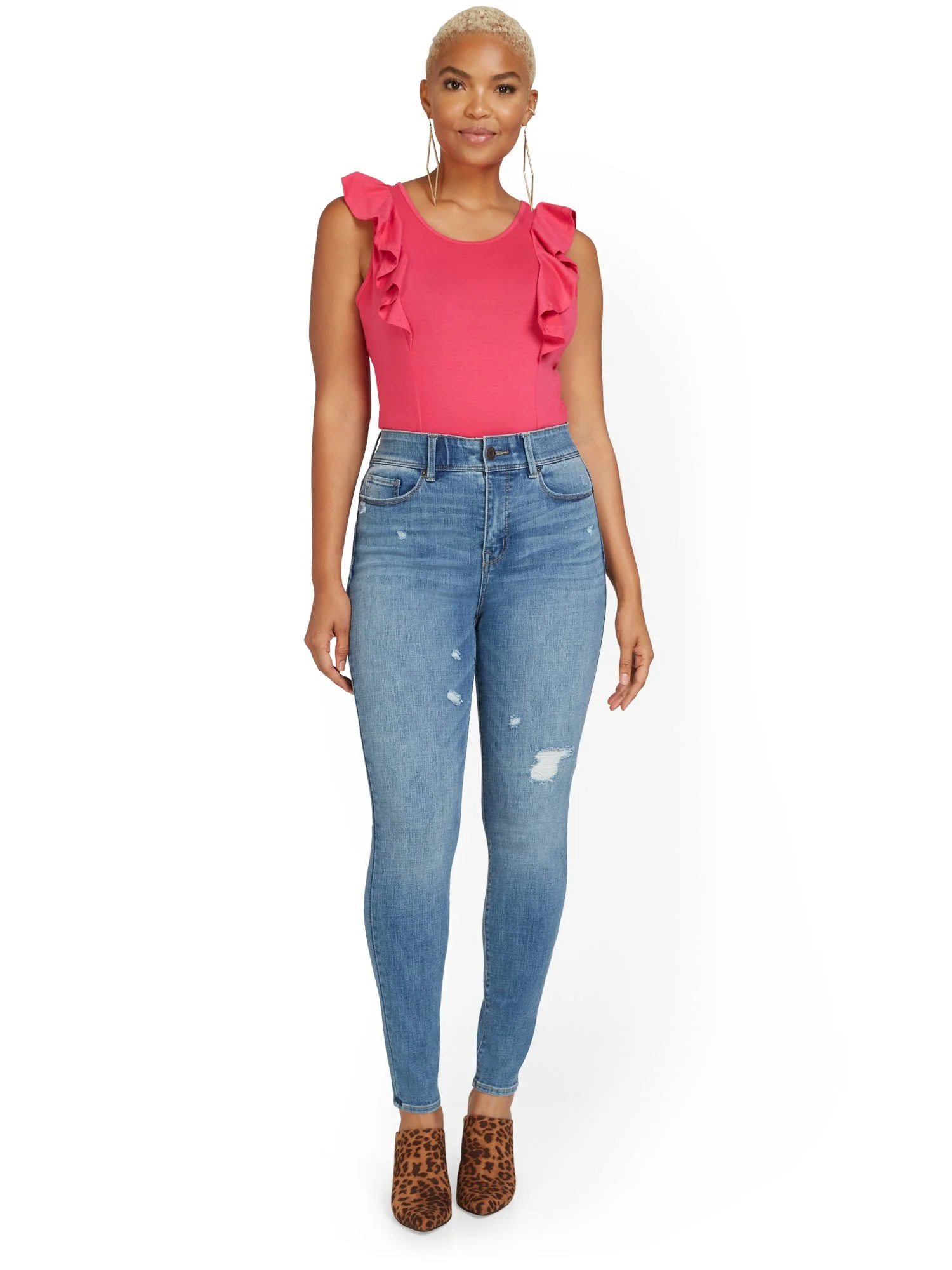 Tall Mya Curvy Ultra High-Waisted Super-Skinny Boost Jeans - Medium Wash - Image 9