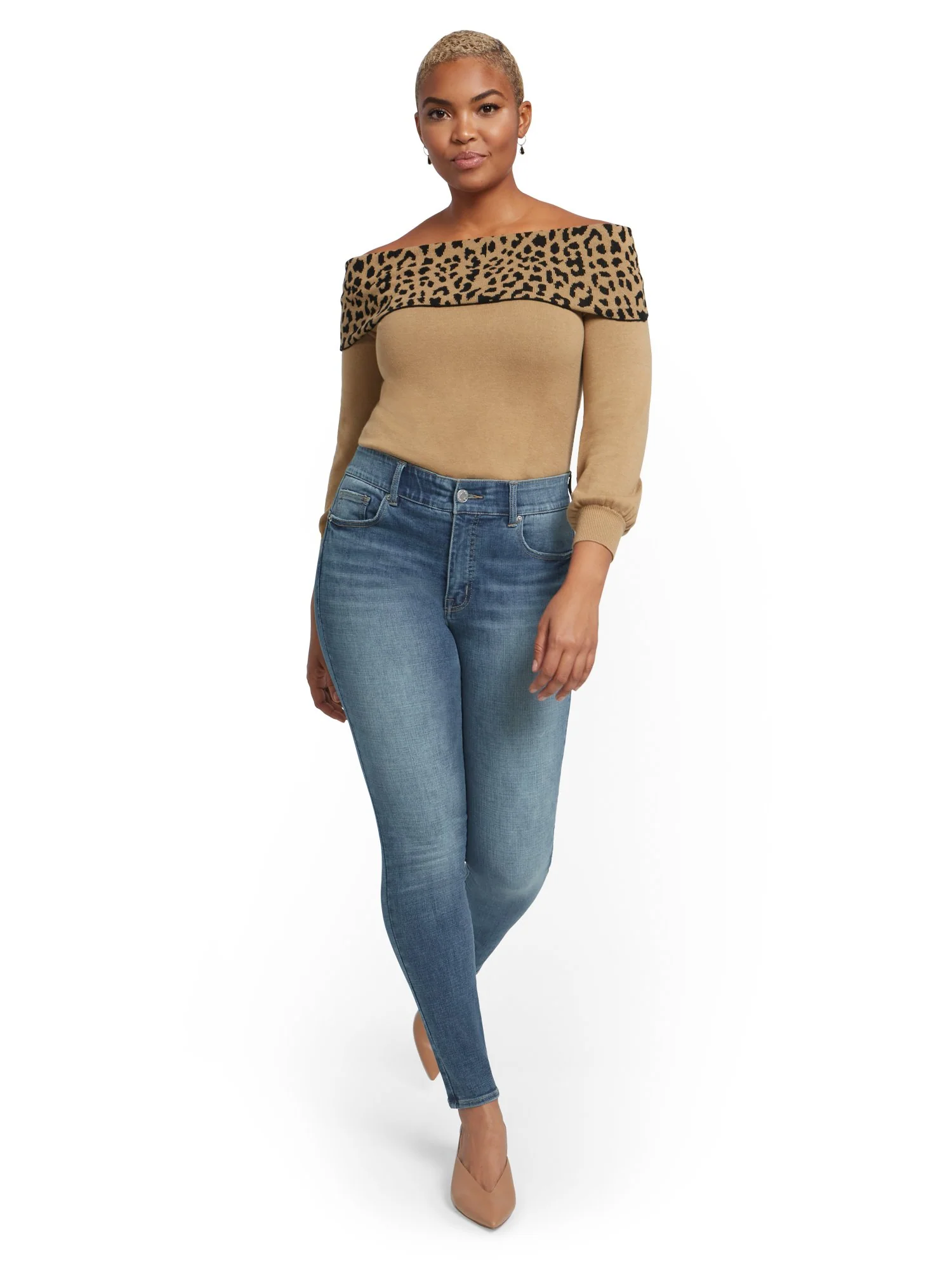 Tall Mya Super High-Waisted Shaping No Gap Super-Skinny Ankle Jeans - Light Wash - Image 4