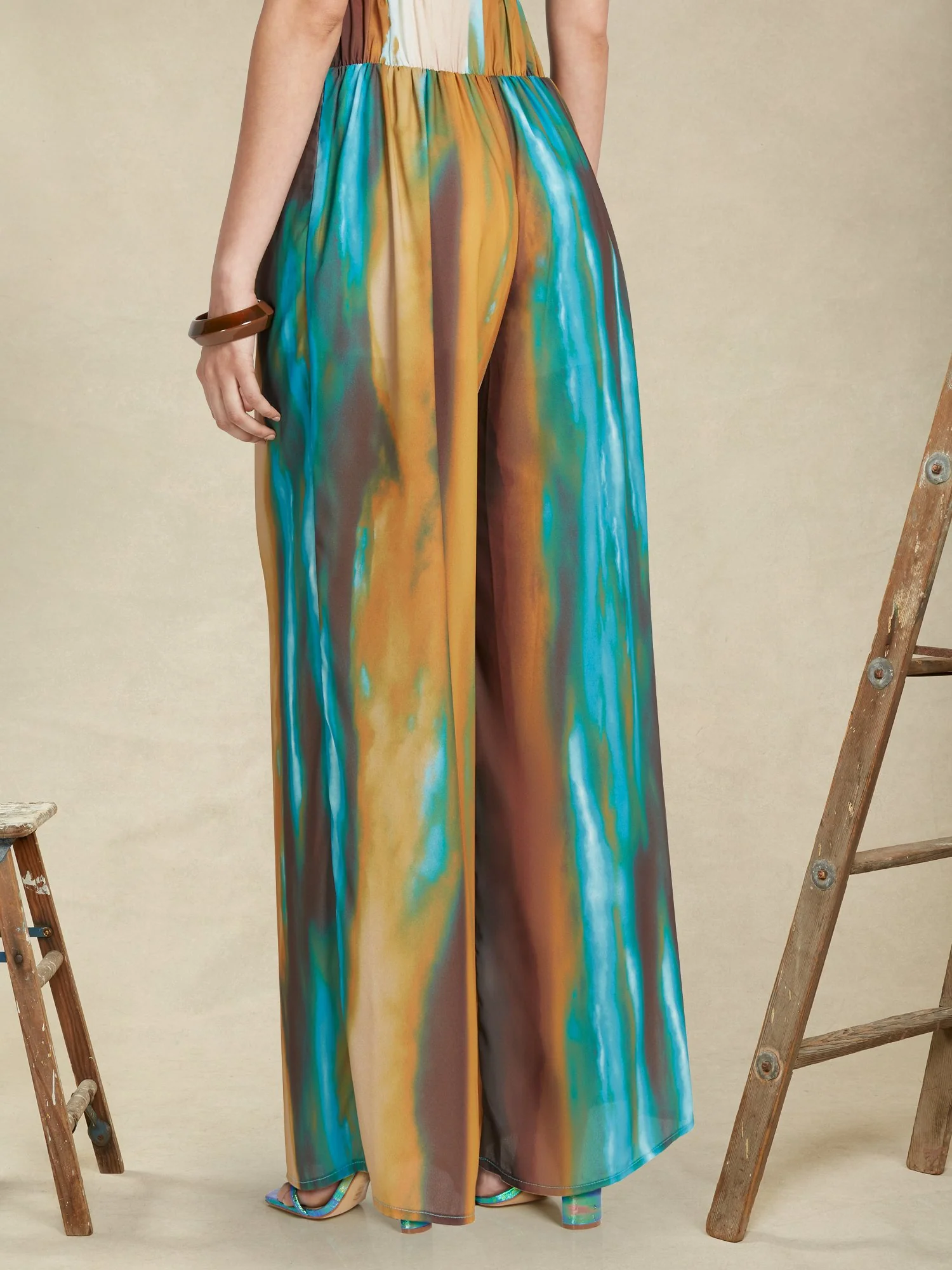 Tall Ombre-Print Palazzo Pant - Image 3
