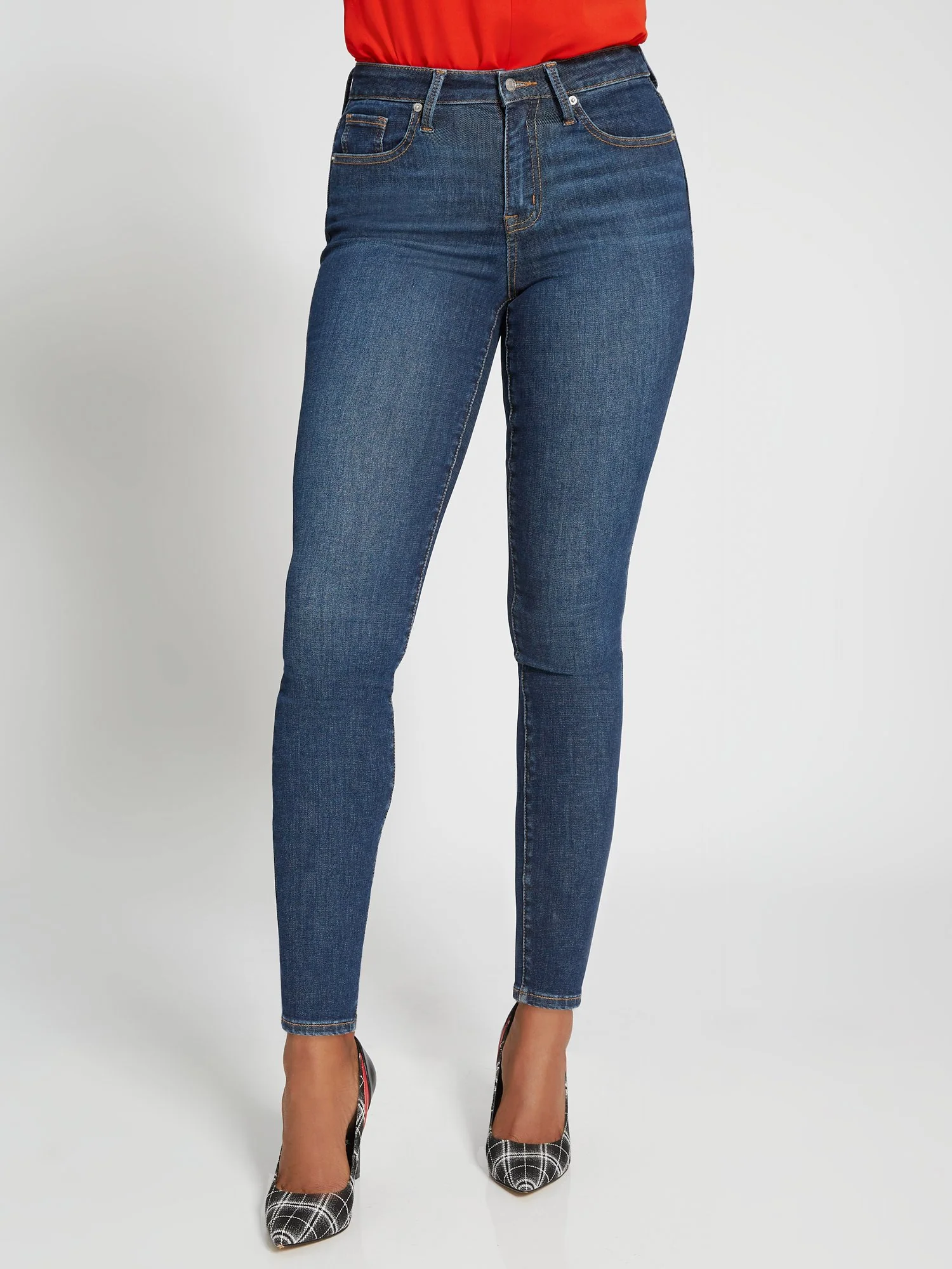 Tall Perfect Fit High-Waisted Super-Skinny Jeans - Dark Wash - Image 3