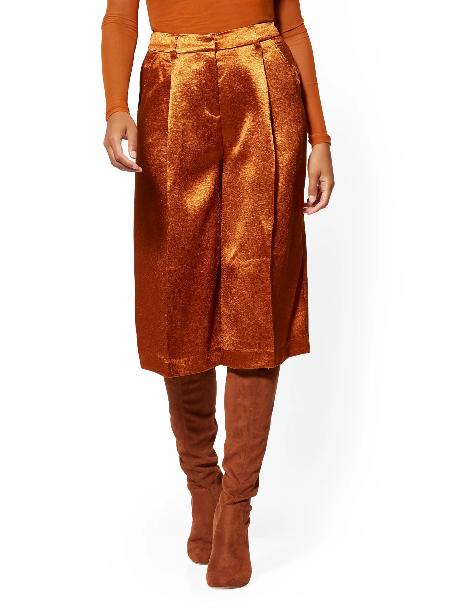 Tall Pleated Long Bermuda