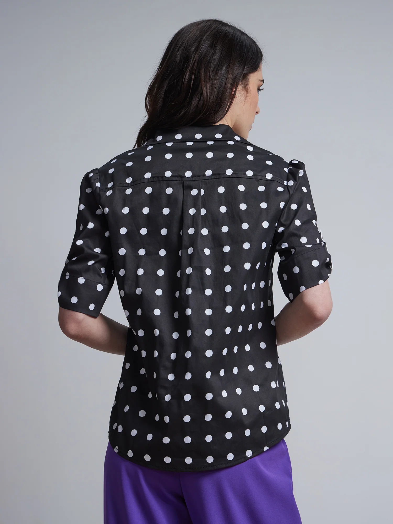 Tall Polka-Dot Short-Sleeve Button-Front - NY&C Madison Shirt® - Image 3