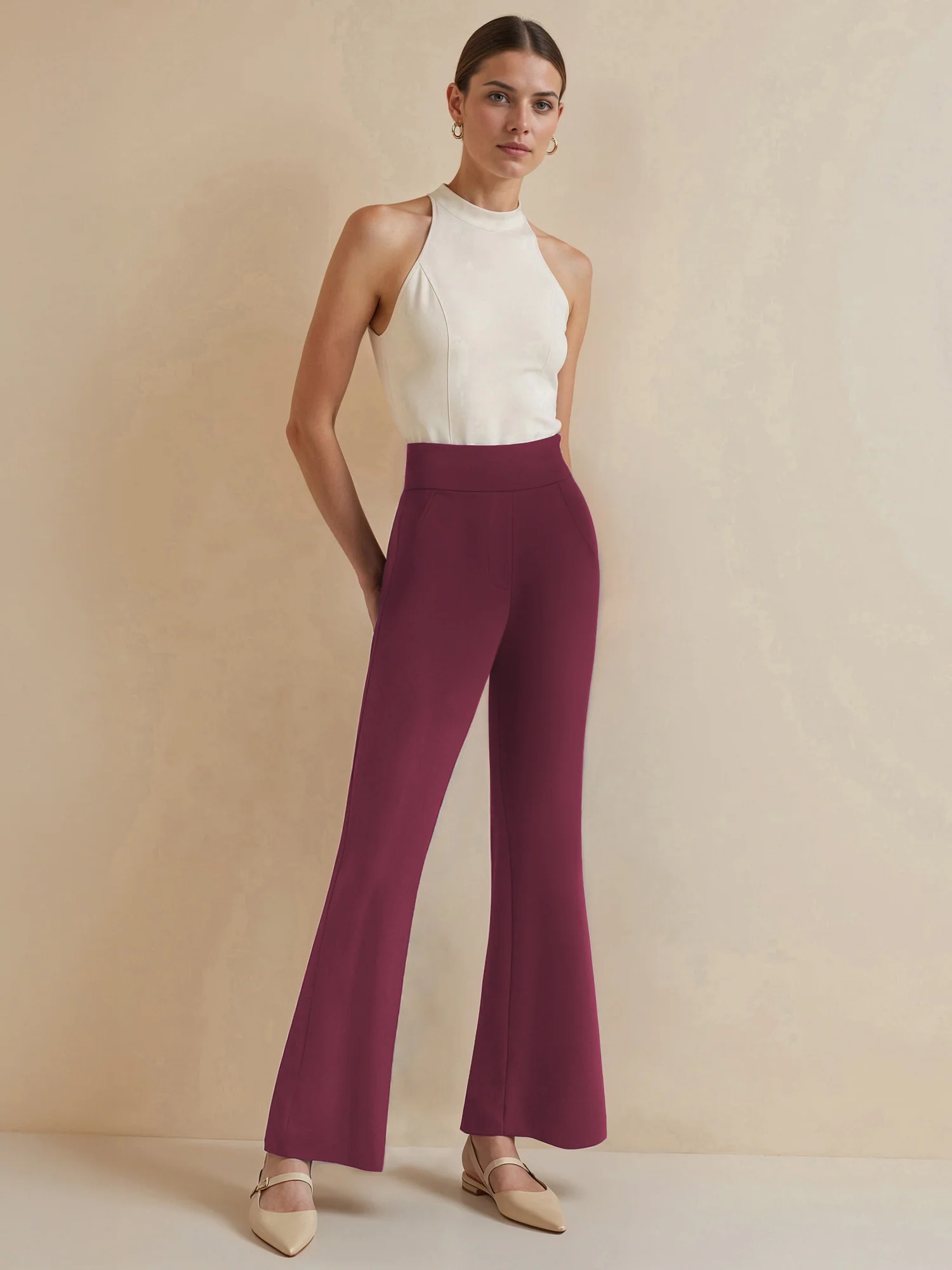 Tall Ponte Flare High Rise Pant - Image 2