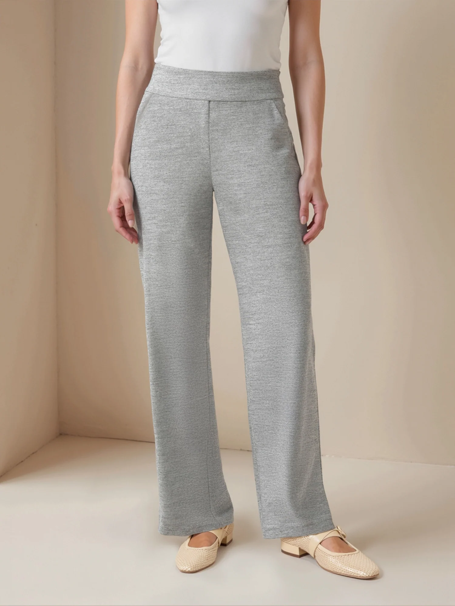 Tall Ponte Wide Leg Mid Rise Pant - Image 4