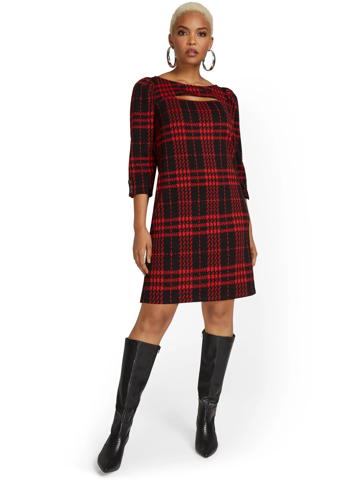 Tall Puff-Sleeve Shift Dress - Superflex