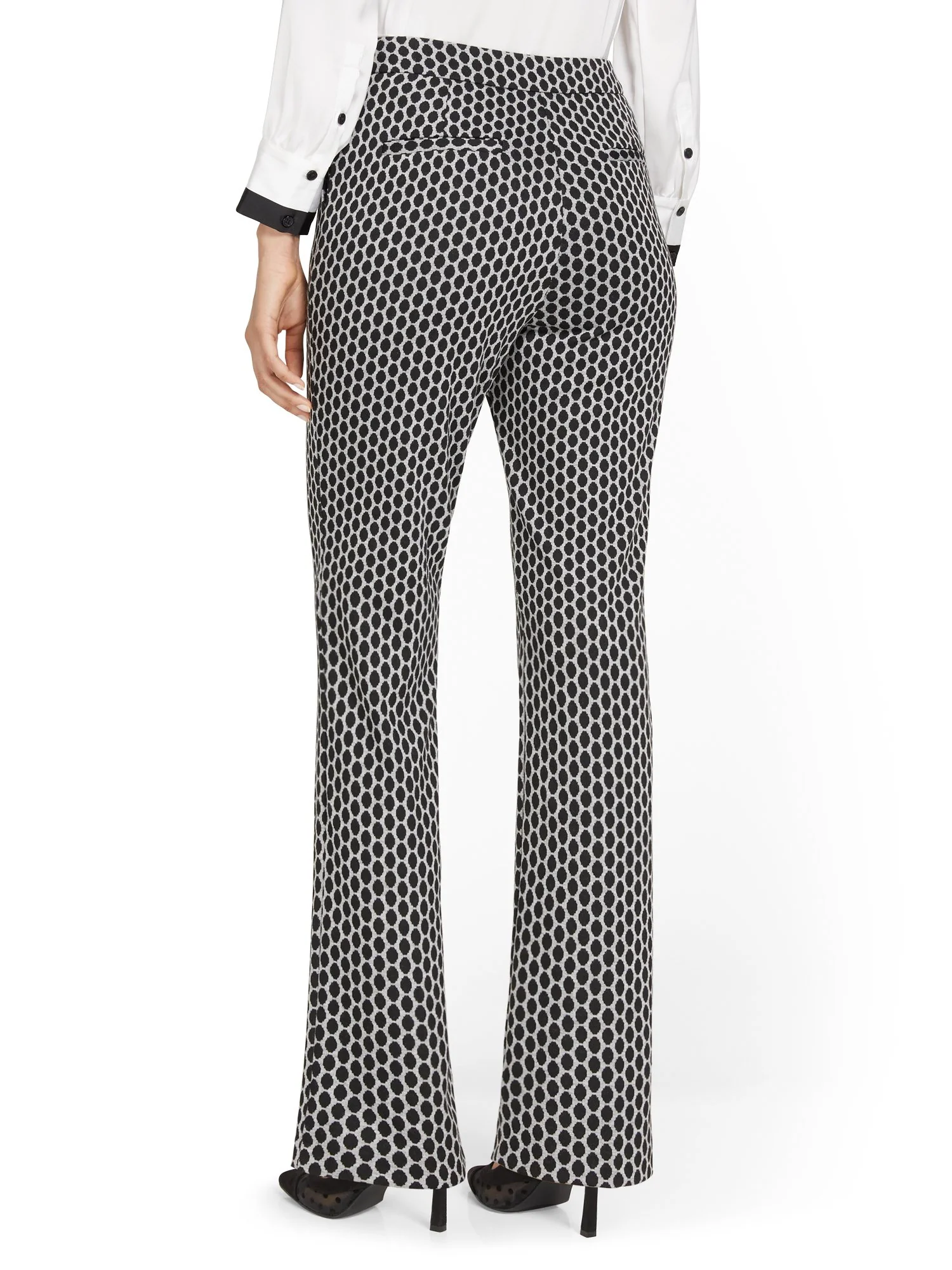 Tall Pull-On Dot-Print Slim-Leg Ponte Pant - Superflex - Image 3