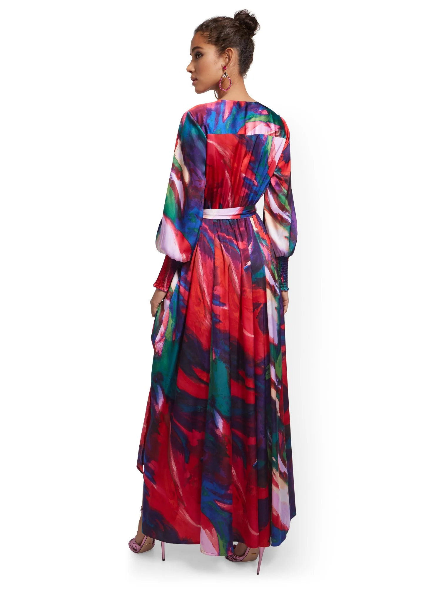Tall Purple Faux Wrap Maxi Dress - Image 3