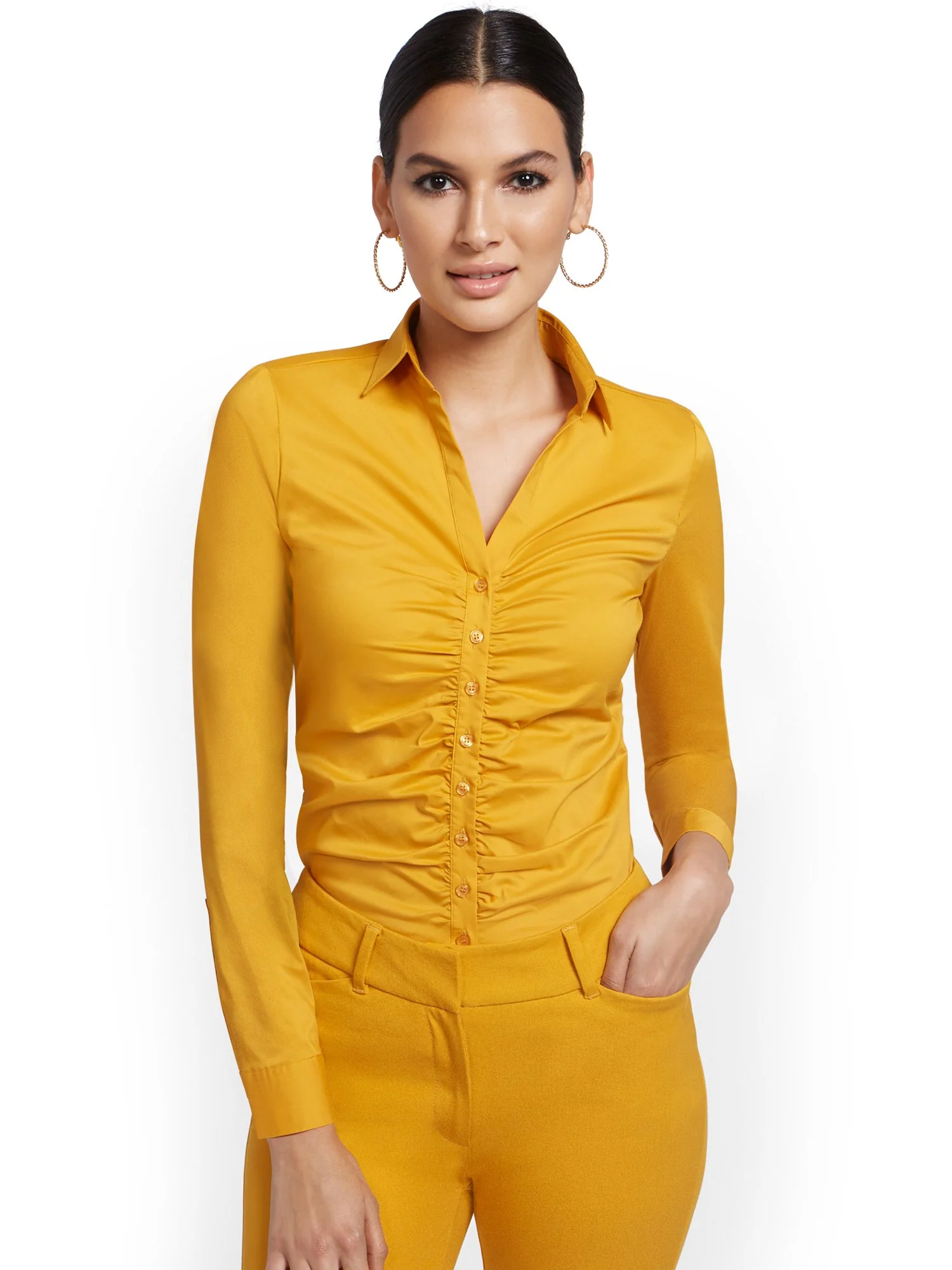 Tall Ruched Madison Stretch Shirt - 7th Avenue - Image 10
