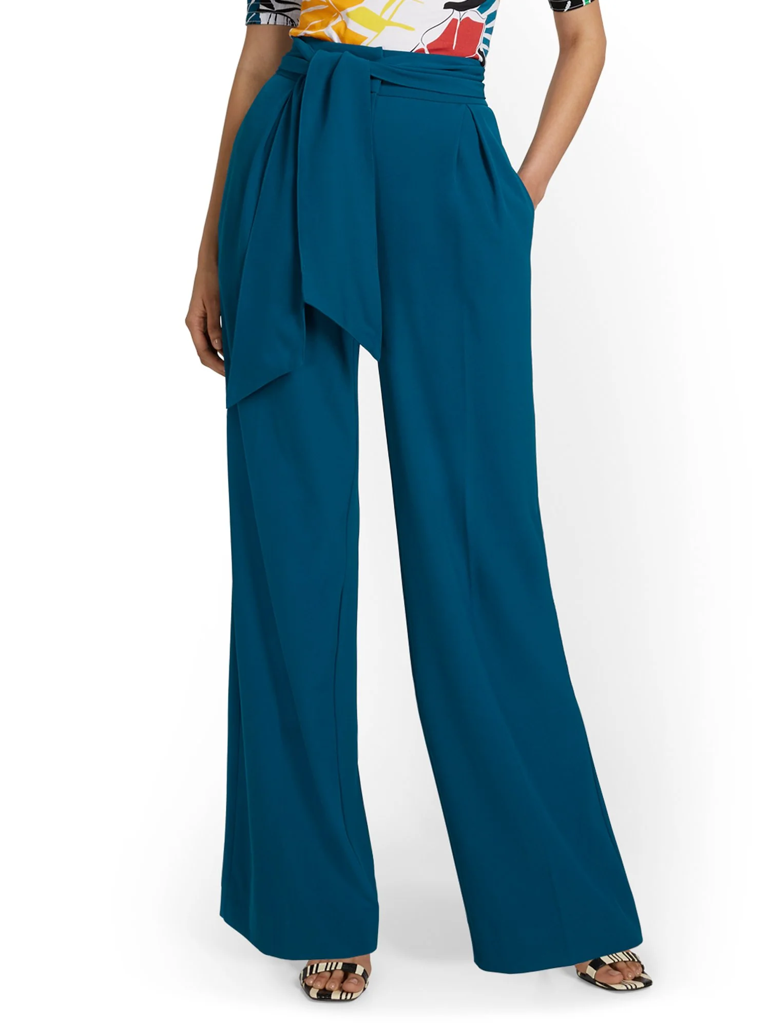 Tall Sash-Tie Palazzo Pant - Image 2