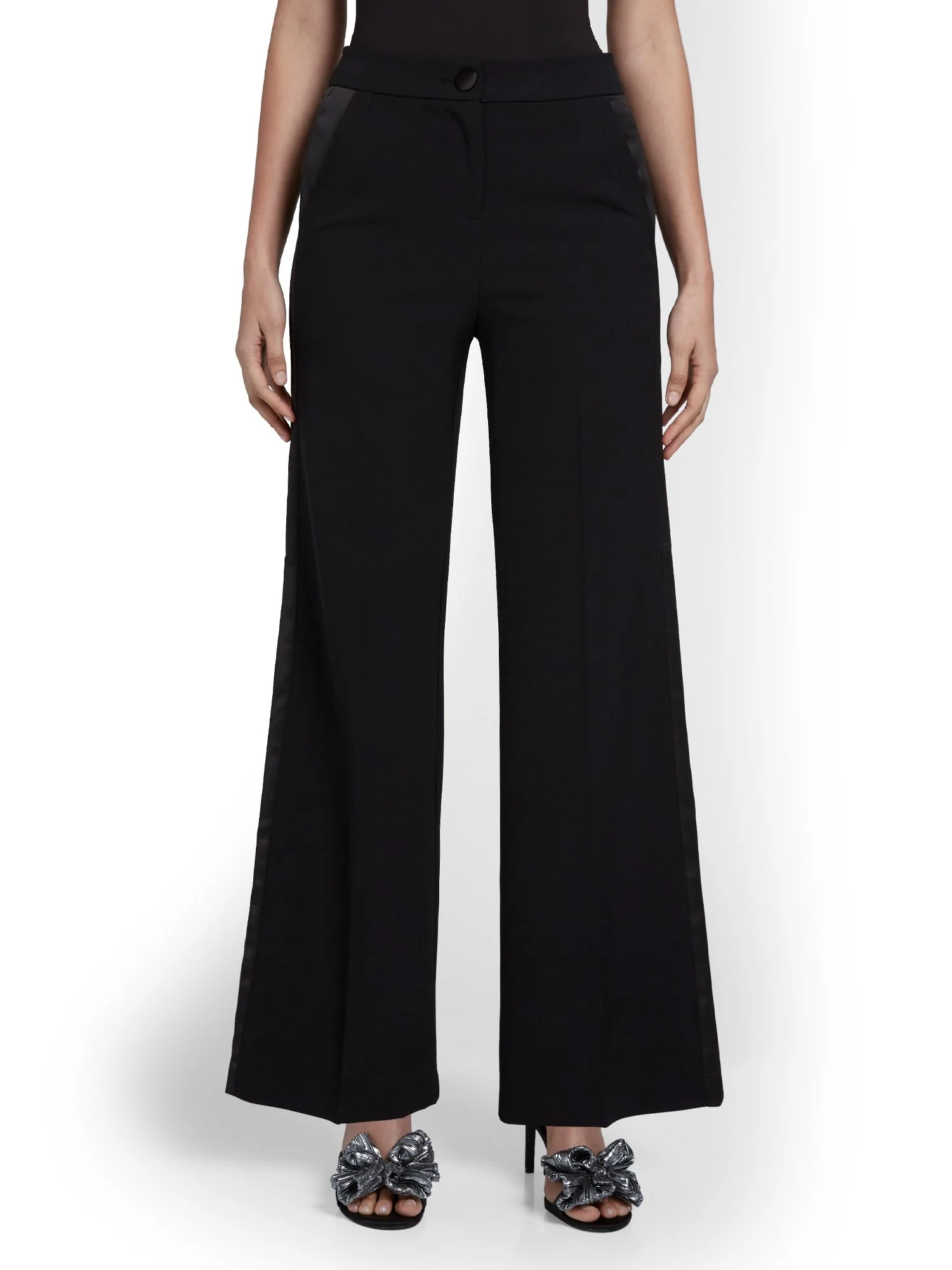Tall Satin-Trim Wide-Leg Tuxedo Pant - Image 6
