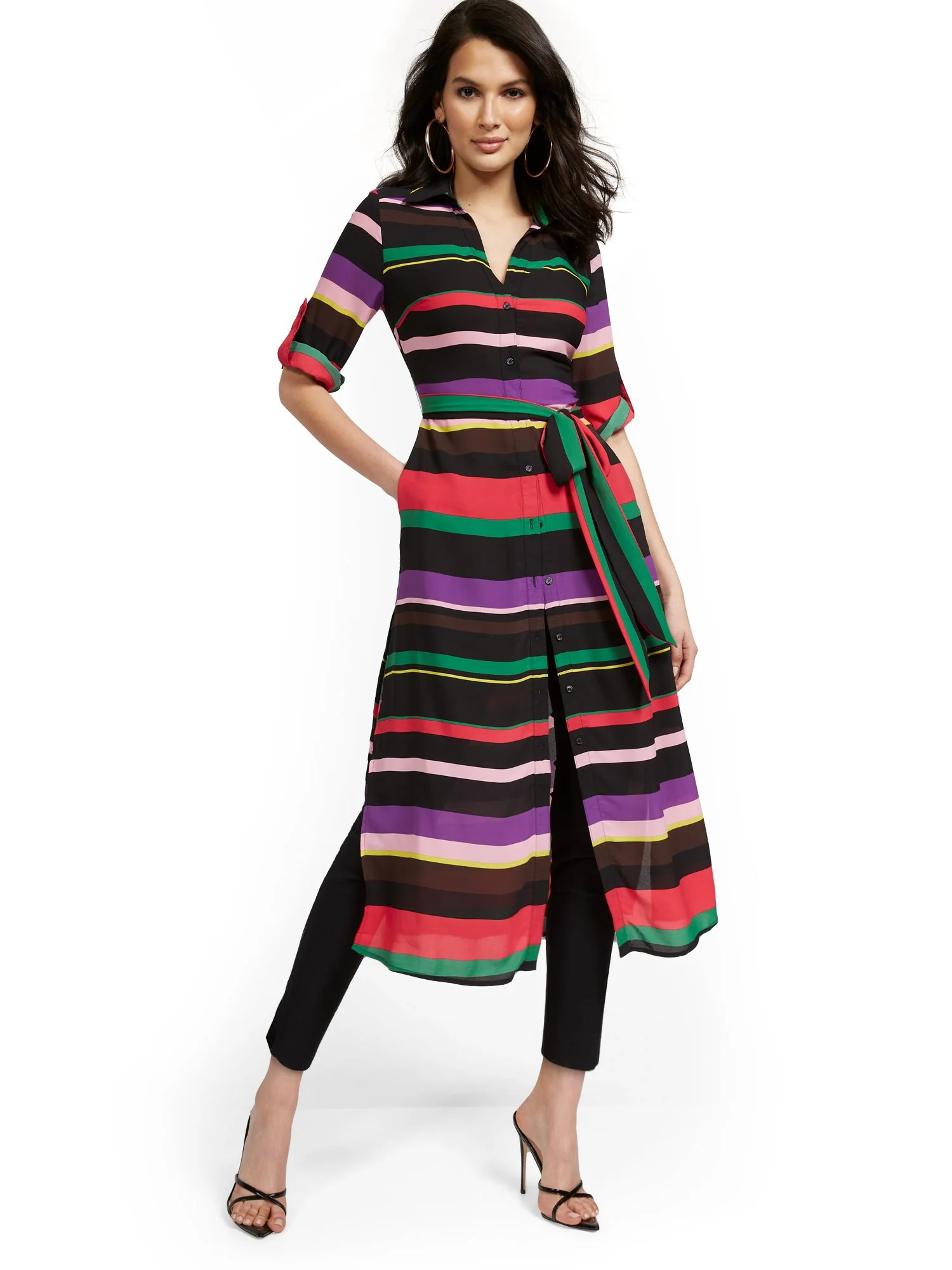 Tall Sheer Stripe Maxi Top - Image 2