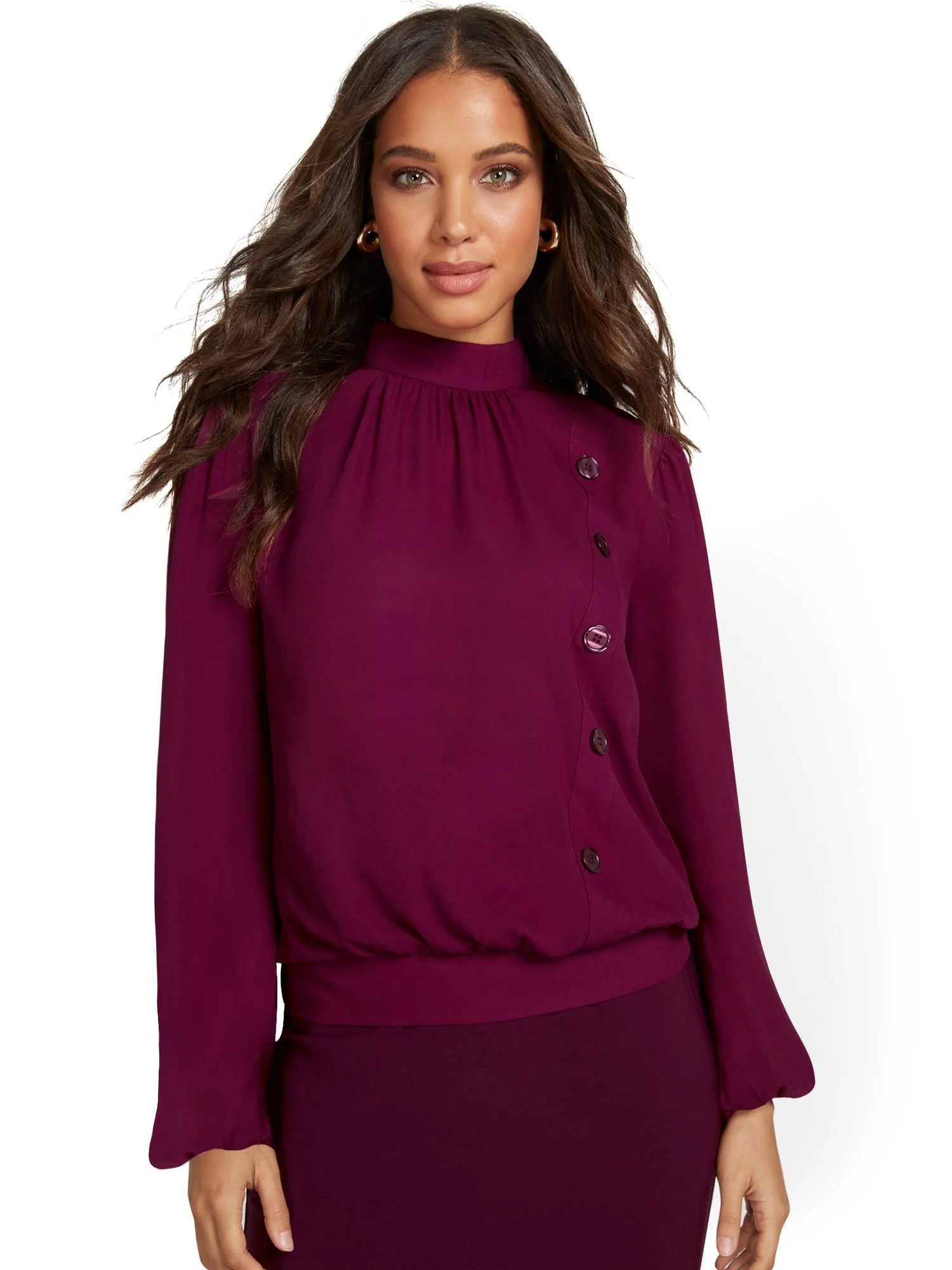 Tall Side-Button Blouse - Image 2