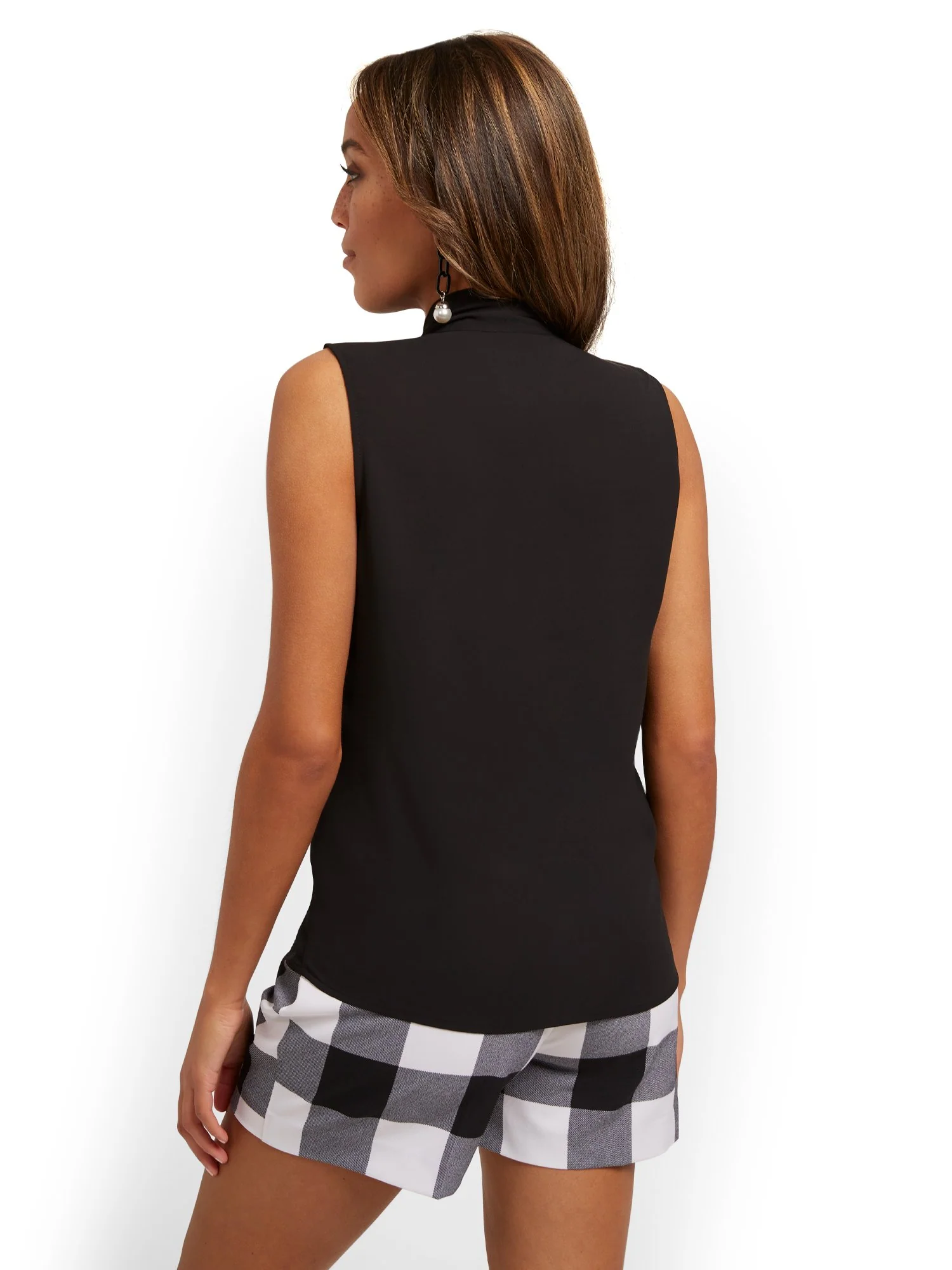 Tall Sleeveless Bow-Neck Blouse - Image 3