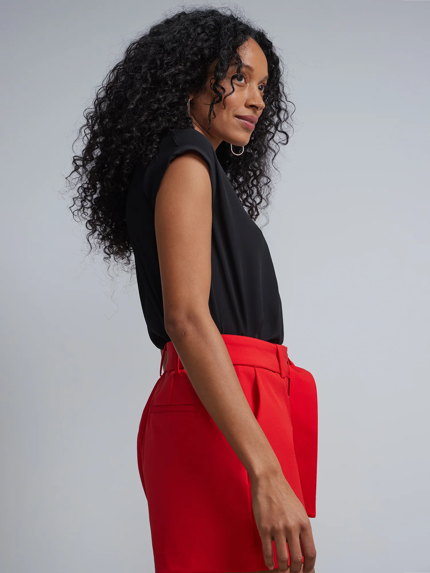 Tall Split-Neck Cuffed Blouse - Image 2