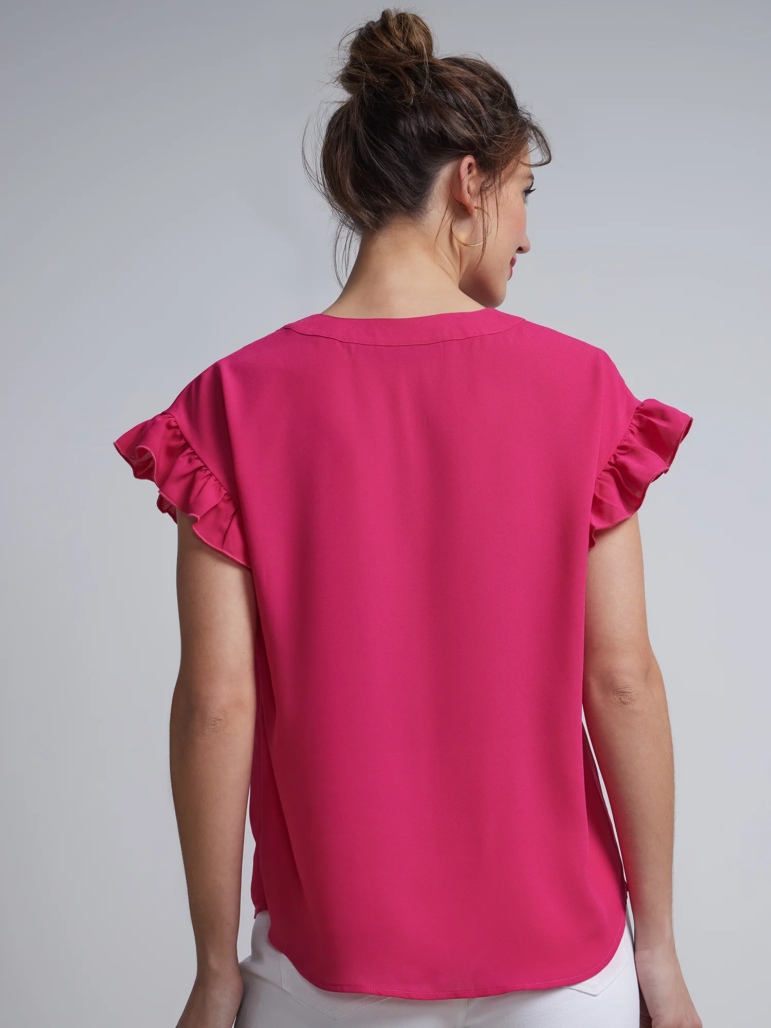 Tall Split-Neck Ruffle-Sleeve Blouse - Image 18