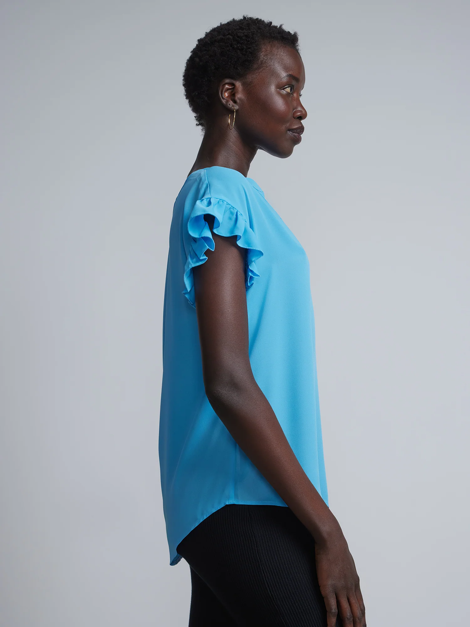 Tall Split-Neck Ruffle-Sleeve Blouse - Image 28