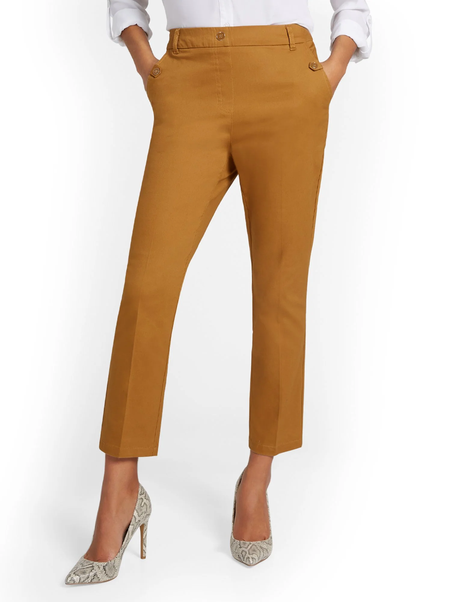 Tall Straight-Leg Button-Waist Ankle Pant - NY&Chic Collection - Image 13