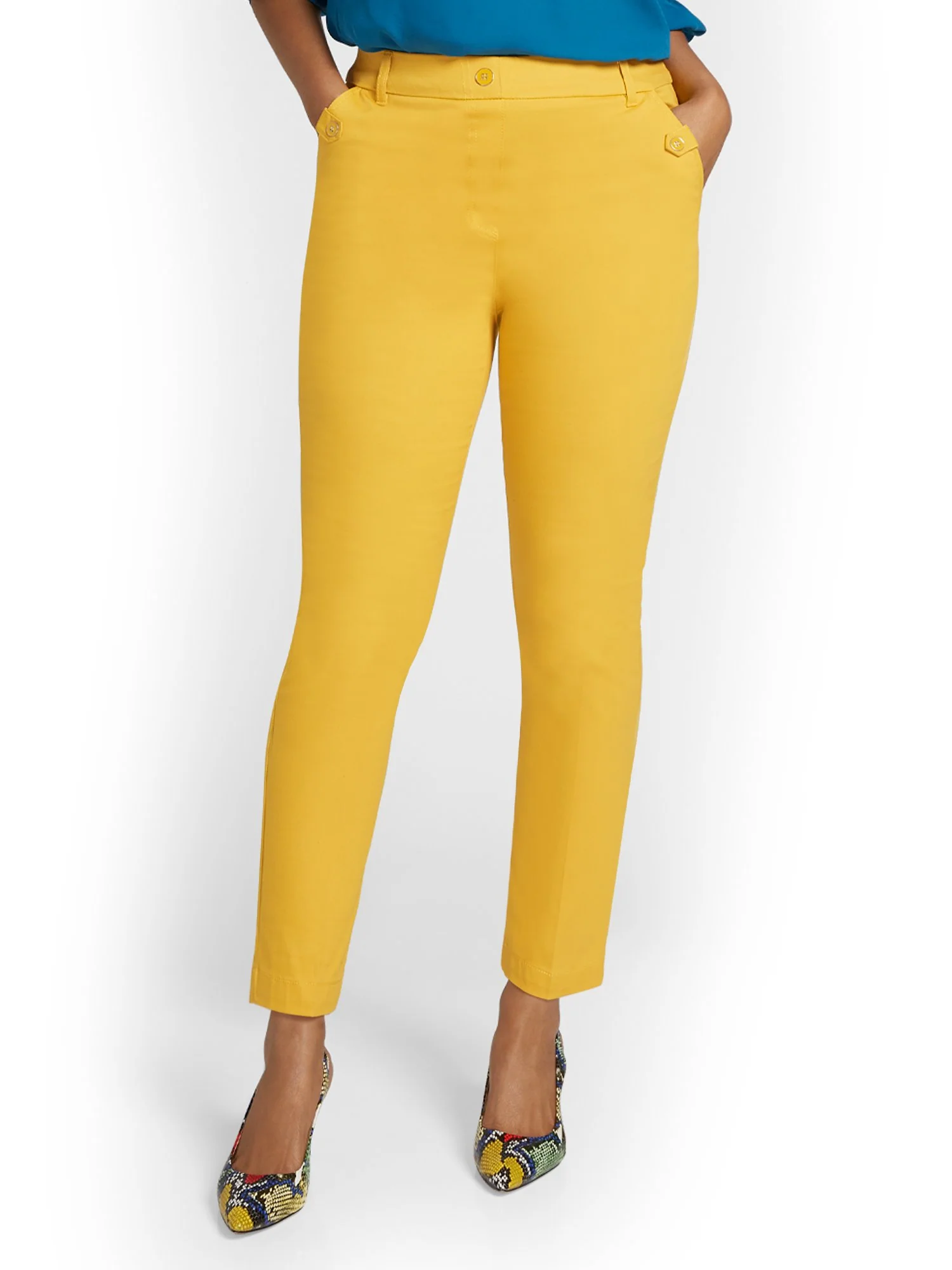 Tall Straight-Leg Button-Waist Ankle Pant - NY&Chic Collection - Image 8