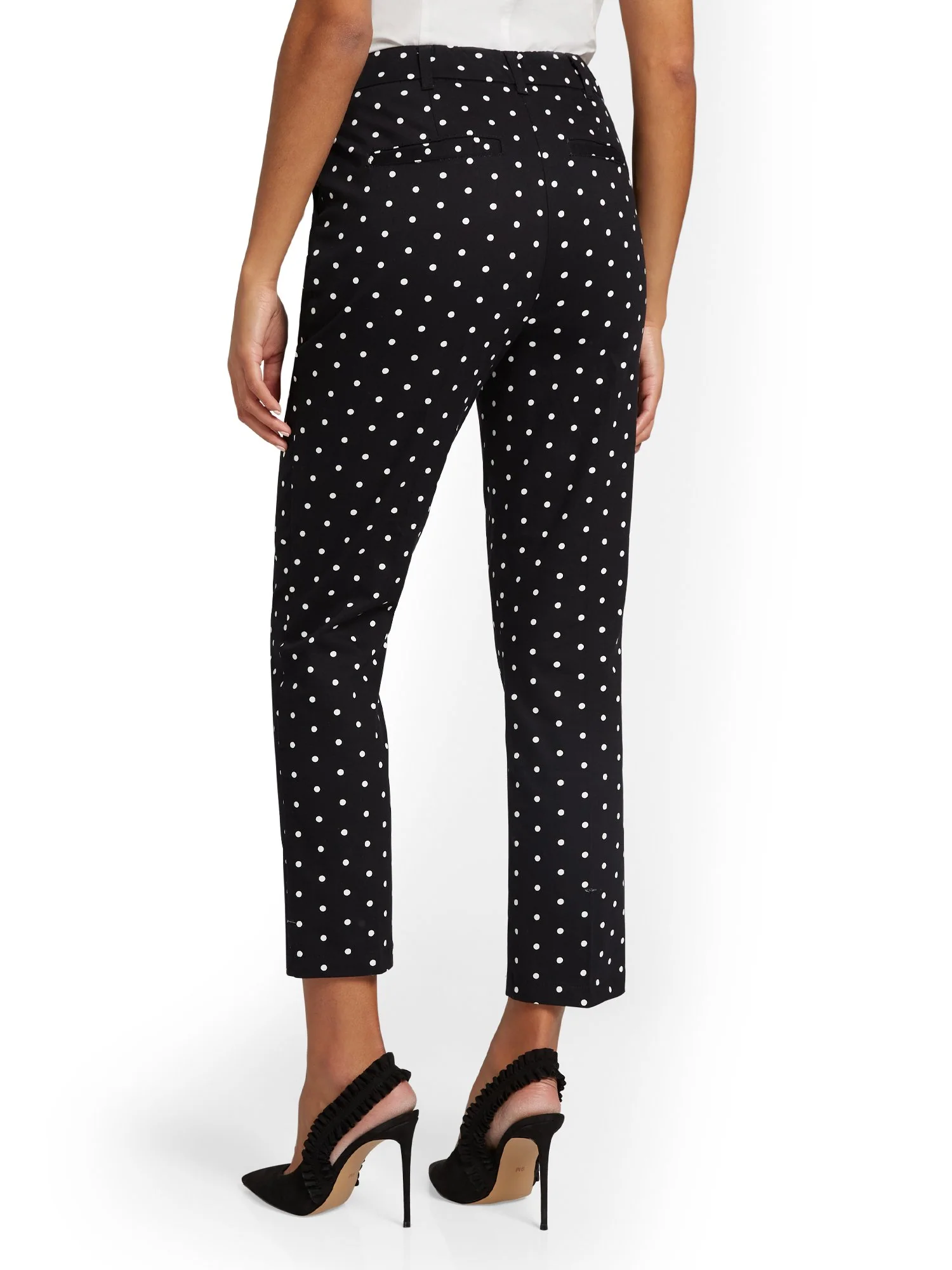 Tall Straight-Leg High-Waisted Polka-Dot Ankle Pant - NY&Chic Collection - Image 3
