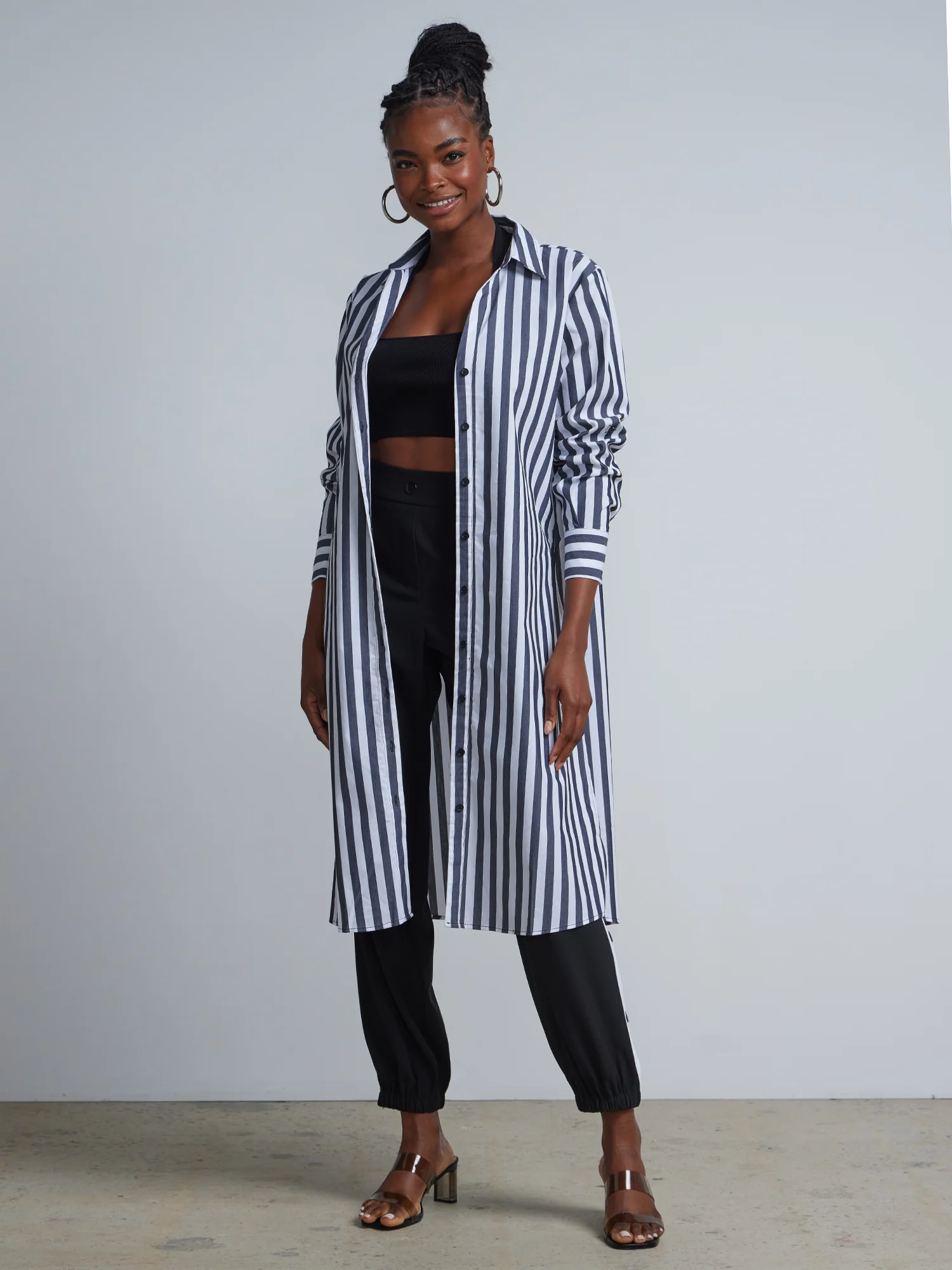 Tall Striped Maxi Button-Front - NY&C Madison Shirt®
