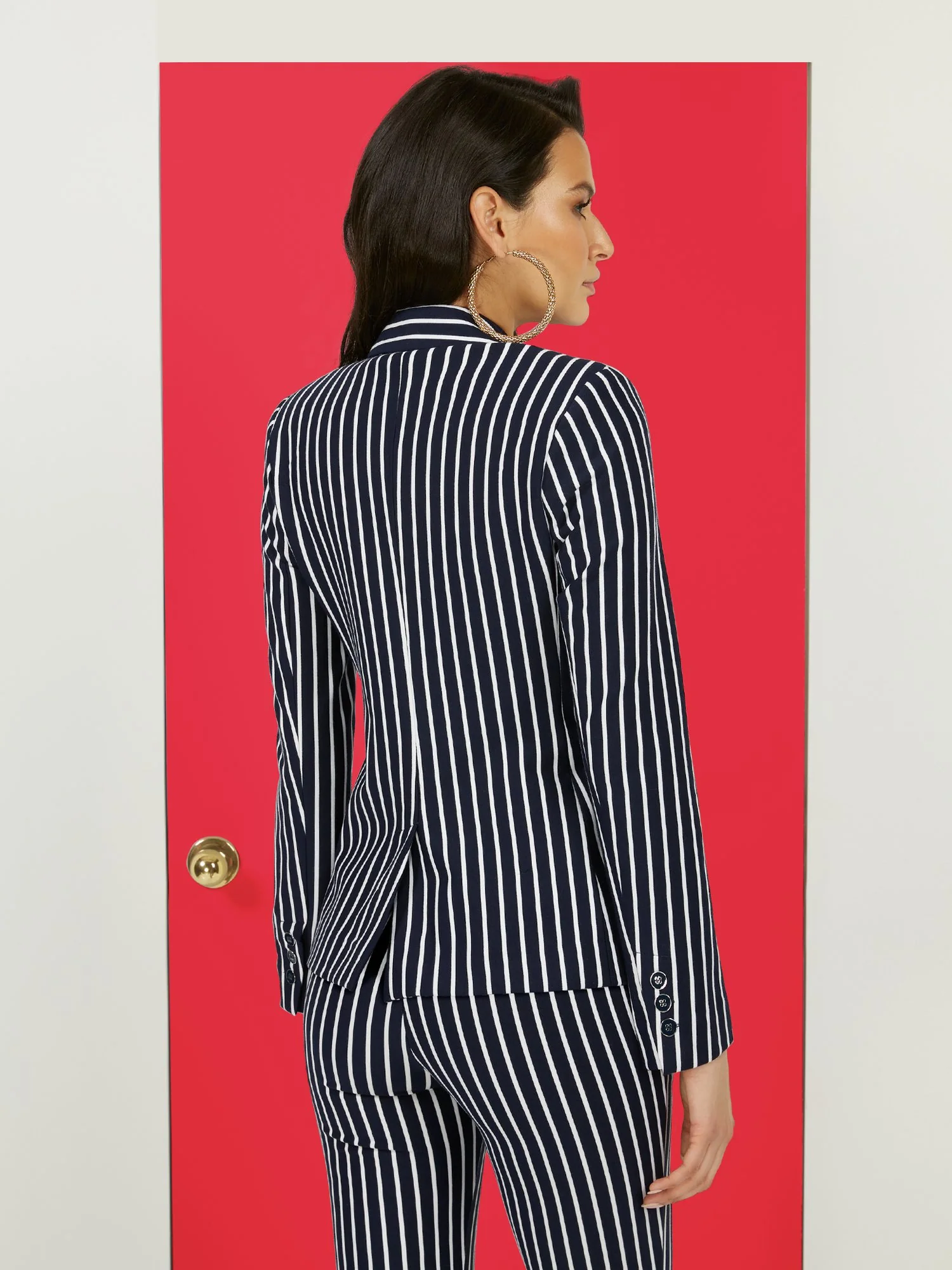 Tall Striped Ponte Jacket - Superflex - Image 3
