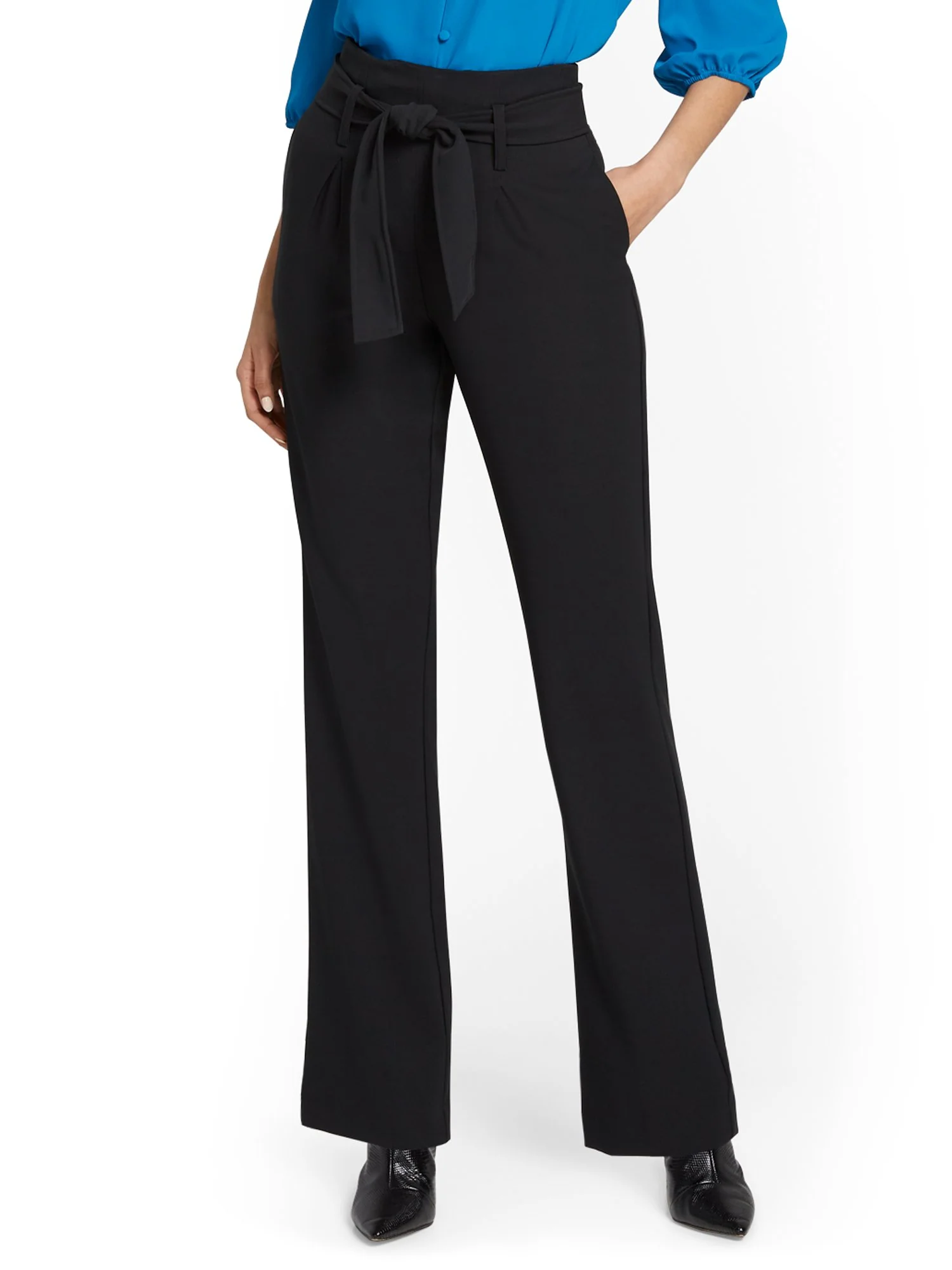 Tall Tie-Waist Straight-Leg Pant - Premium Stretch