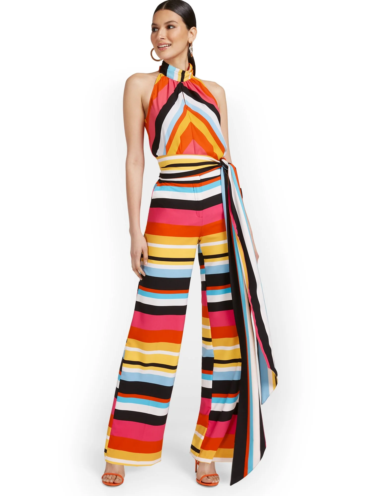 Tall Tie-Waist Stripe Palazzo Pant - Image 5