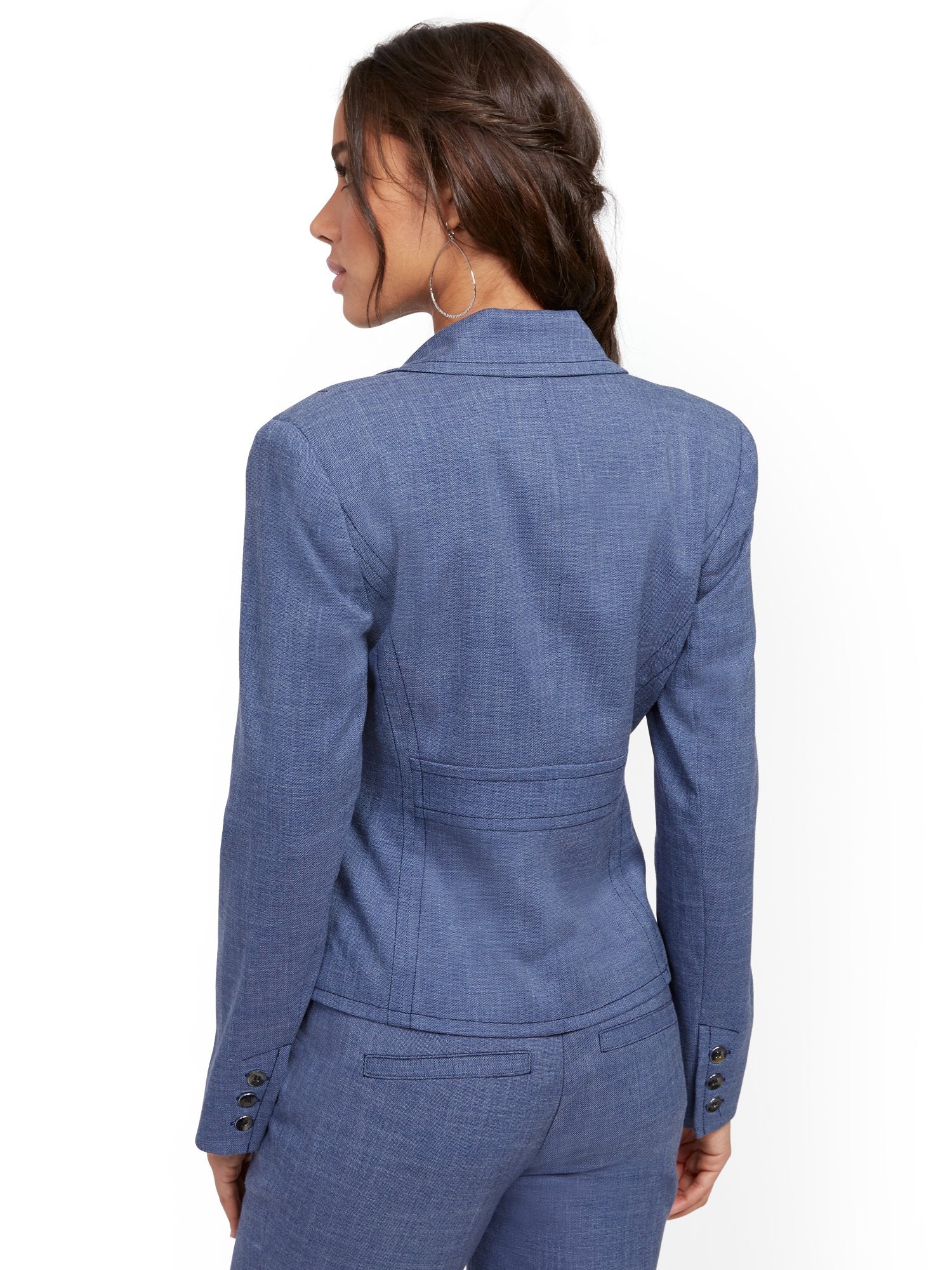 Tall Topstitched Two-Button Jacket - 7th Avenue - Image 6