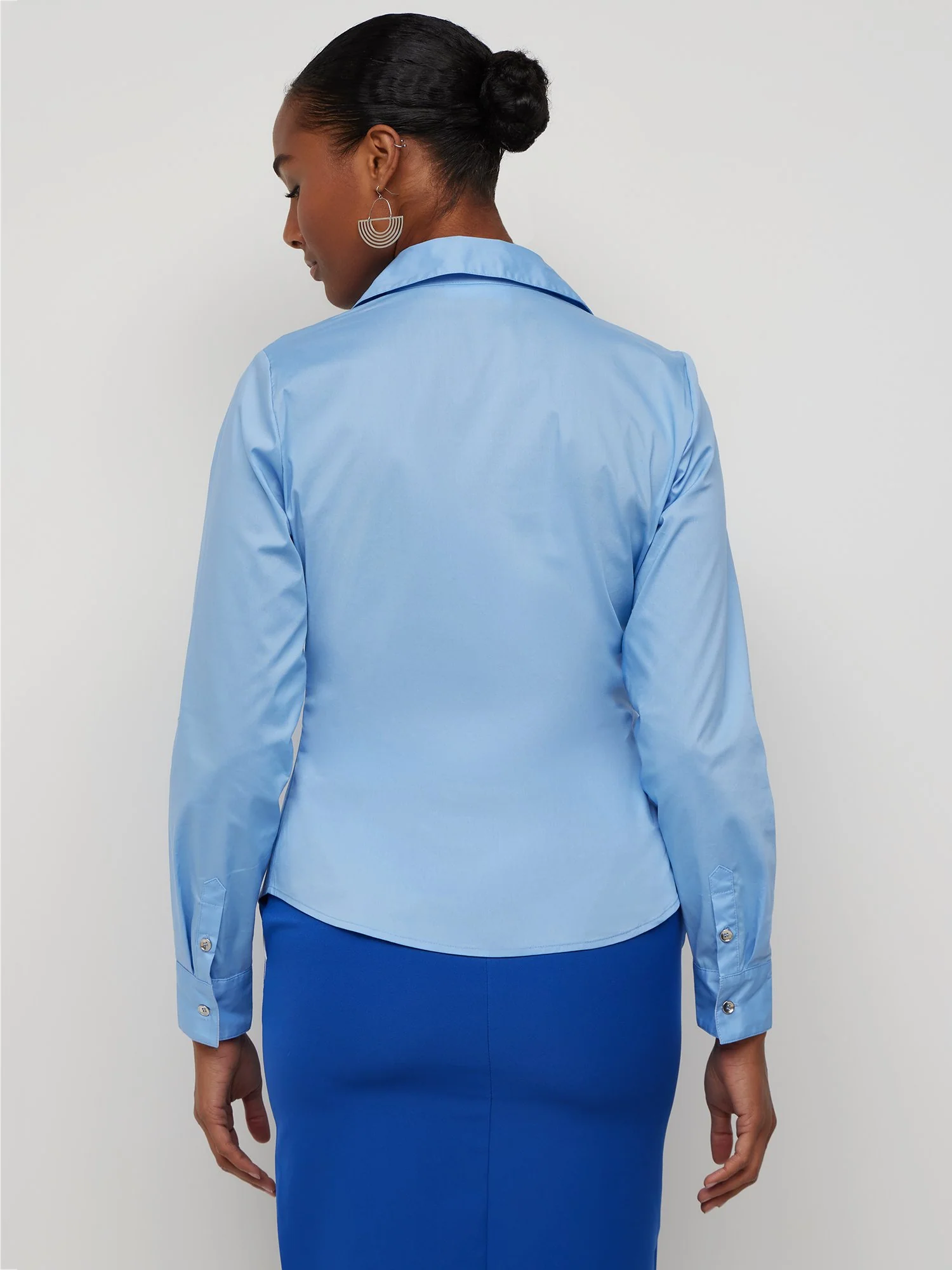 Tall Two-Pocket Button-Front Secret Snap - NY&C Madison Shirt® - Image 2