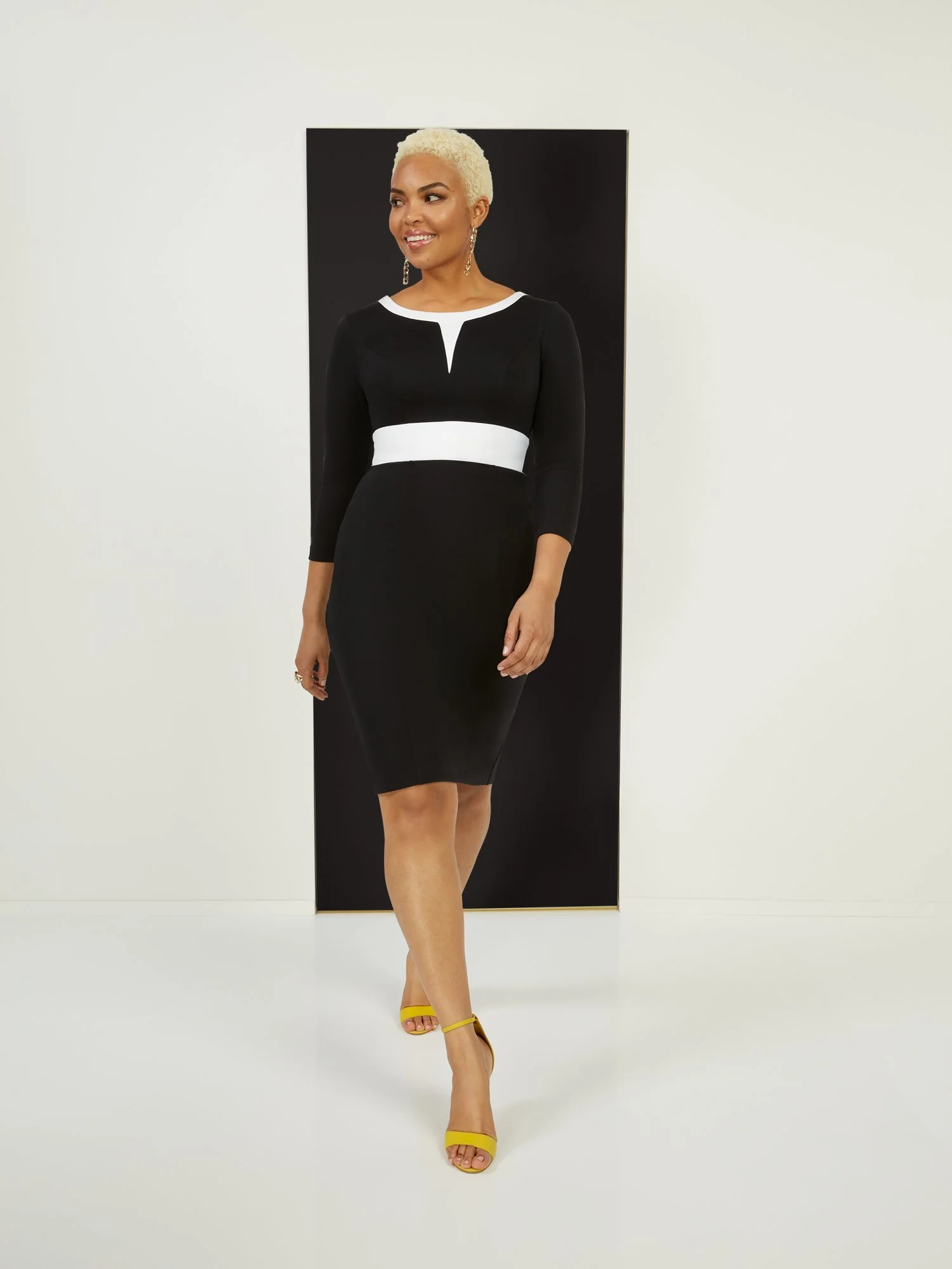 Tall Two-Toned Sheath Ponte Dress - Superflex - Image 2