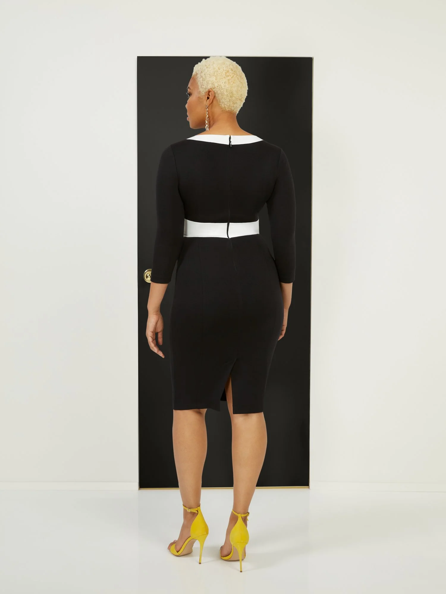 Tall Two-Toned Sheath Ponte Dress - Superflex - Image 3