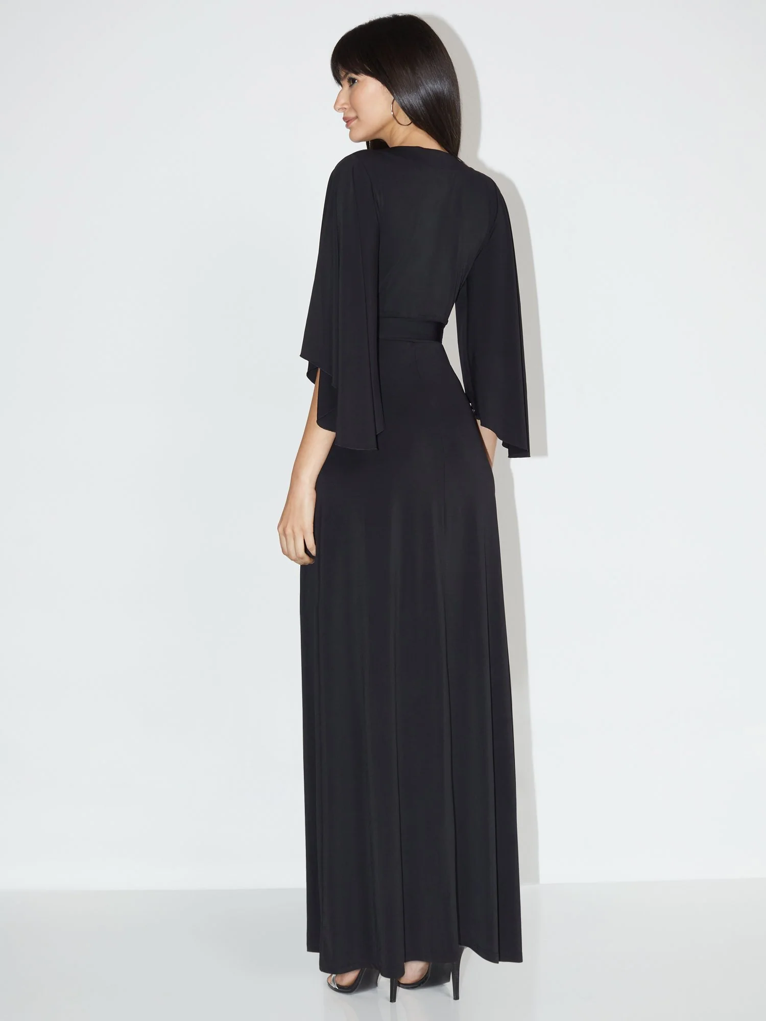 Tall V-Neck Bell-Sleeve Kimono Maxi Dress - NY&C Style System - Image 2