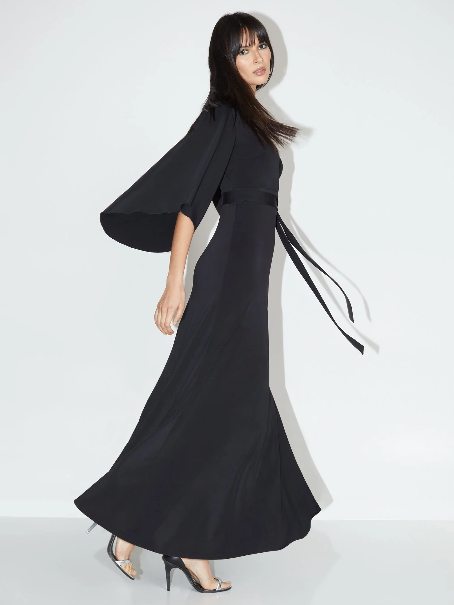 Tall V-Neck Bell-Sleeve Kimono Maxi Dress - NY&C Style System - Image 3