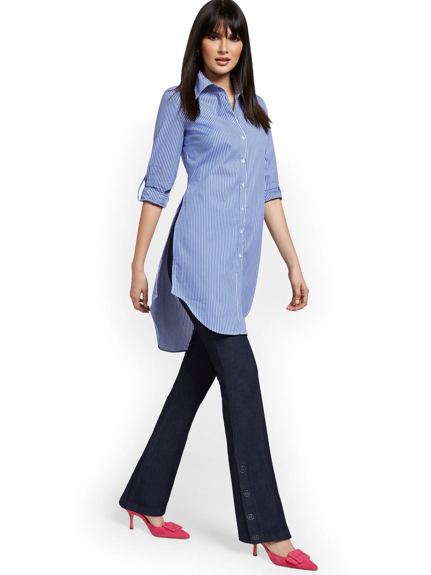 Tall Whitney High-Waisted Pull-On Barely Bootcut Pant - Navy - Image 5