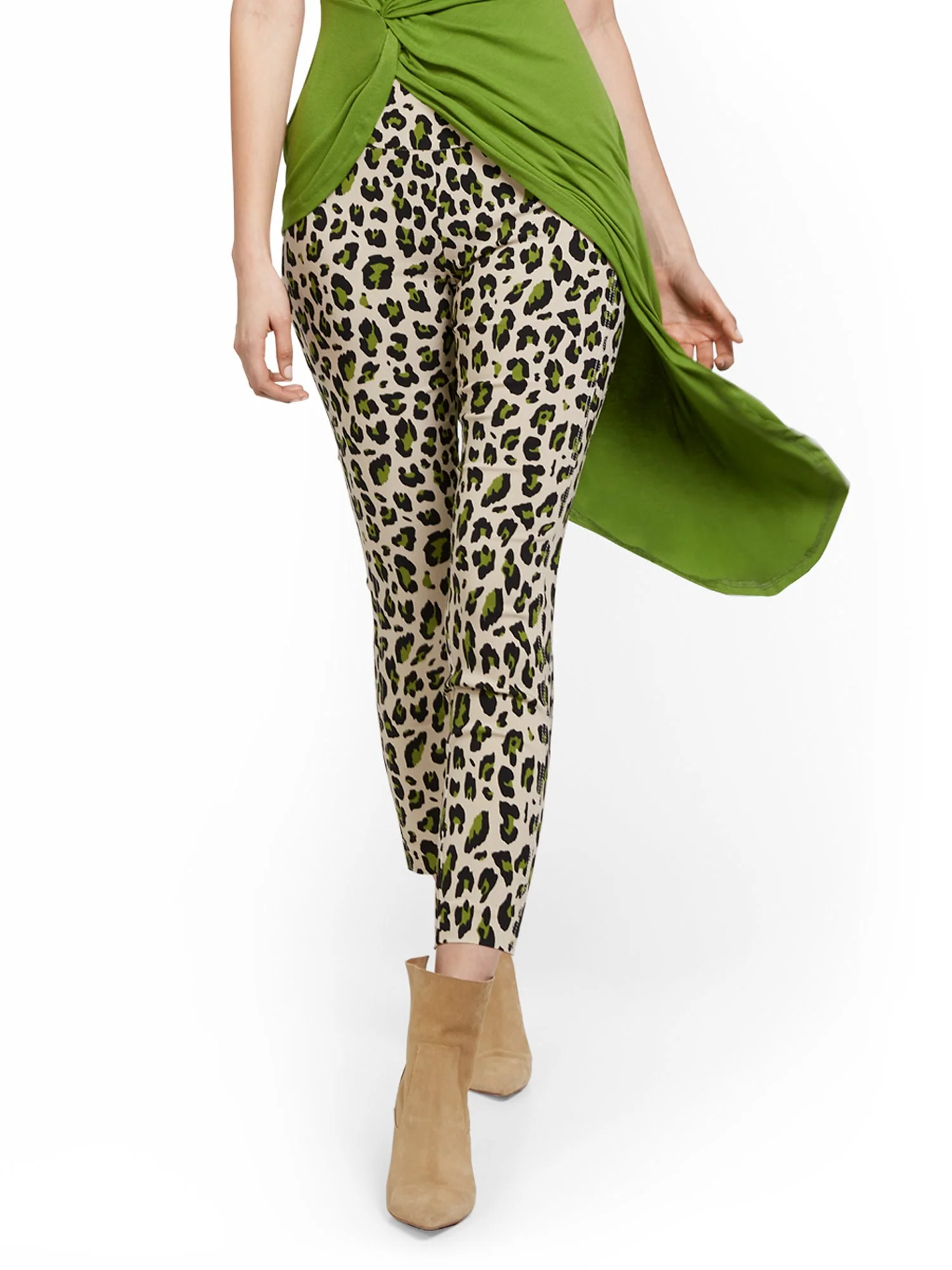 Tall Whitney High-Waisted Pull-On Slim-Leg Ankle Pant - Animal Print - Image 7
