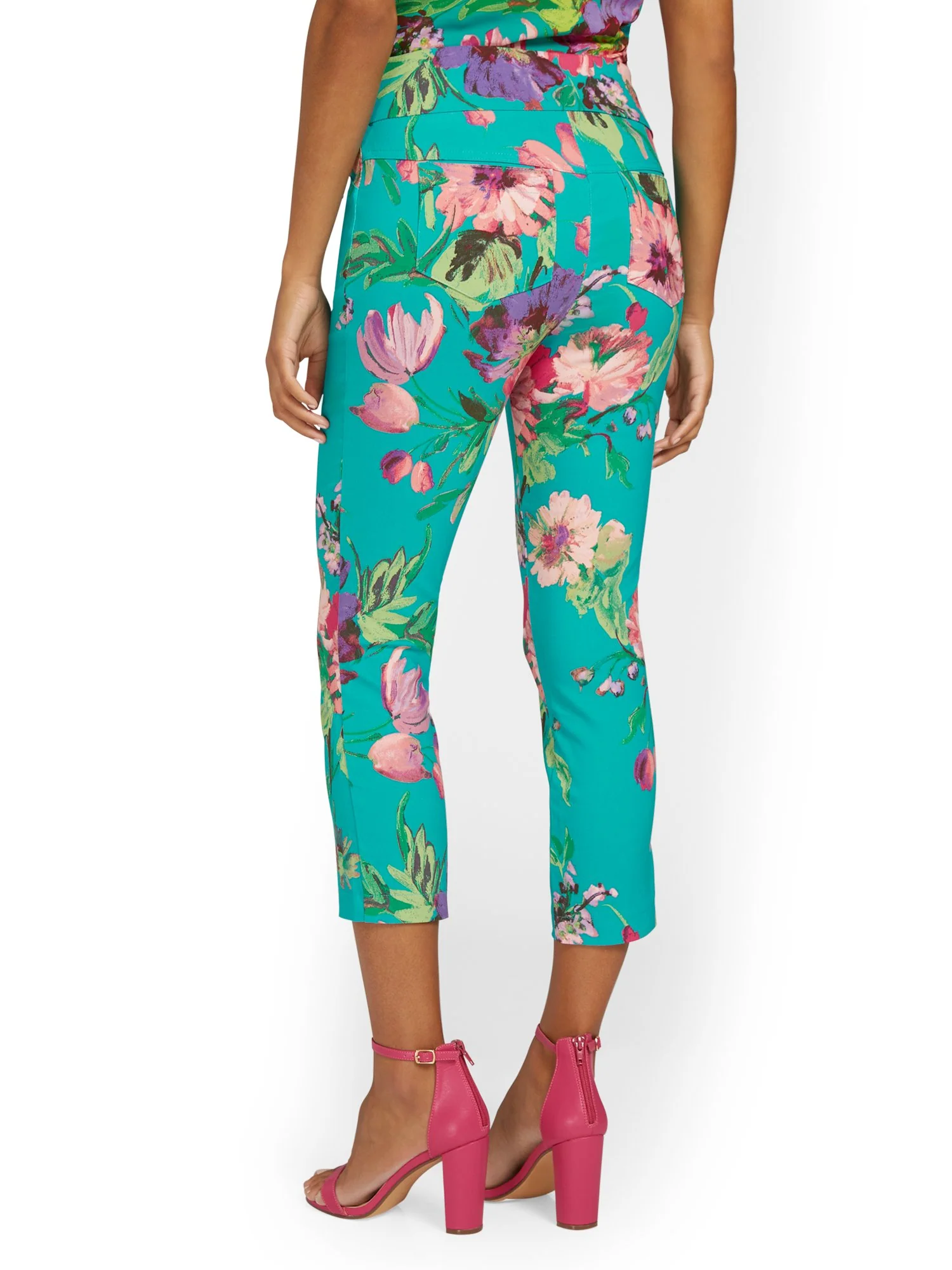 Tall Whitney High-Waisted Pull-On Slim-Leg Capri Pant - Floral-Print - Image 3
