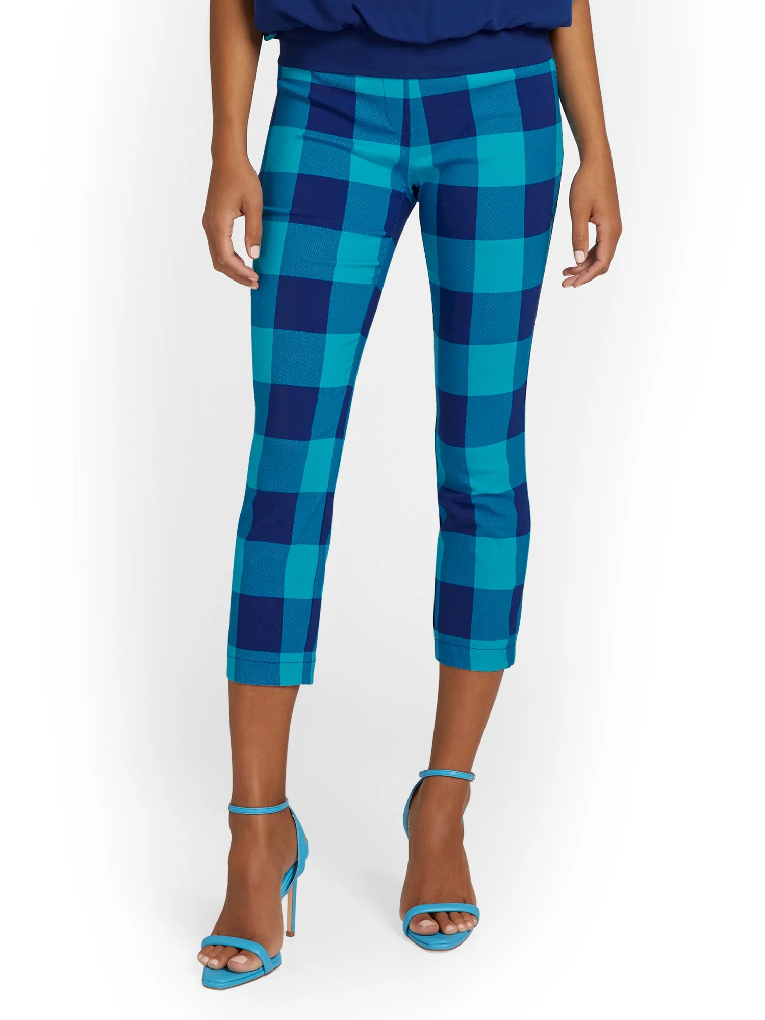 Tall Whitney High-Waisted Pull-On Slim-Leg Capri Pant - Plaid - Image 6