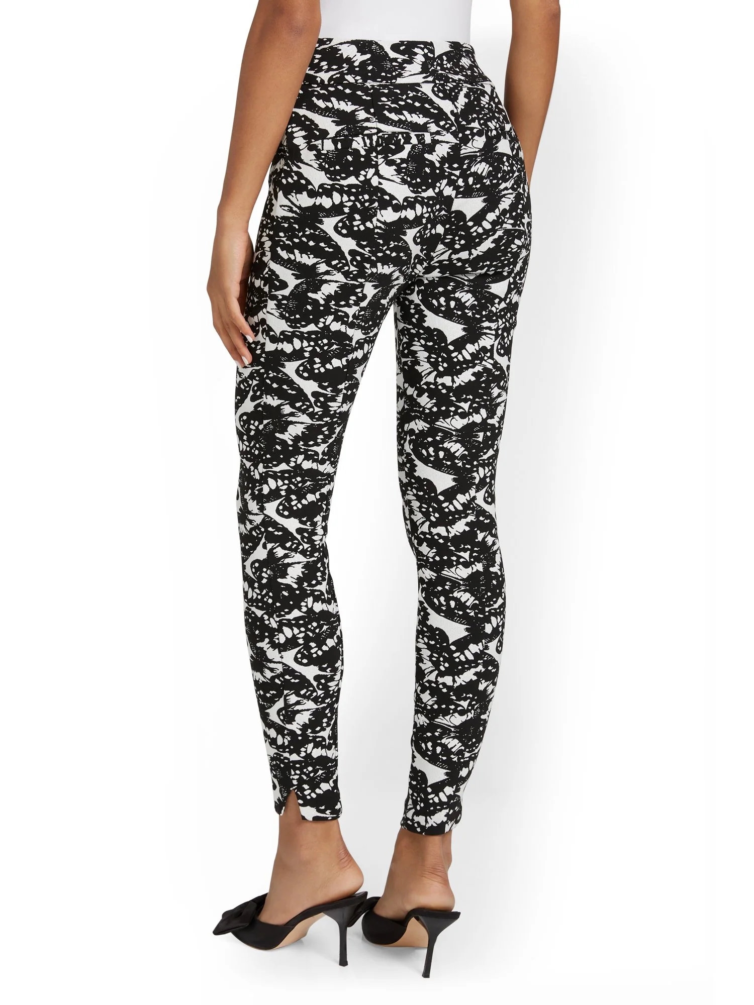 Tall Whitney High-Waisted Pull-On Slim-Leg Pant - Butterfly-Print - Image 3