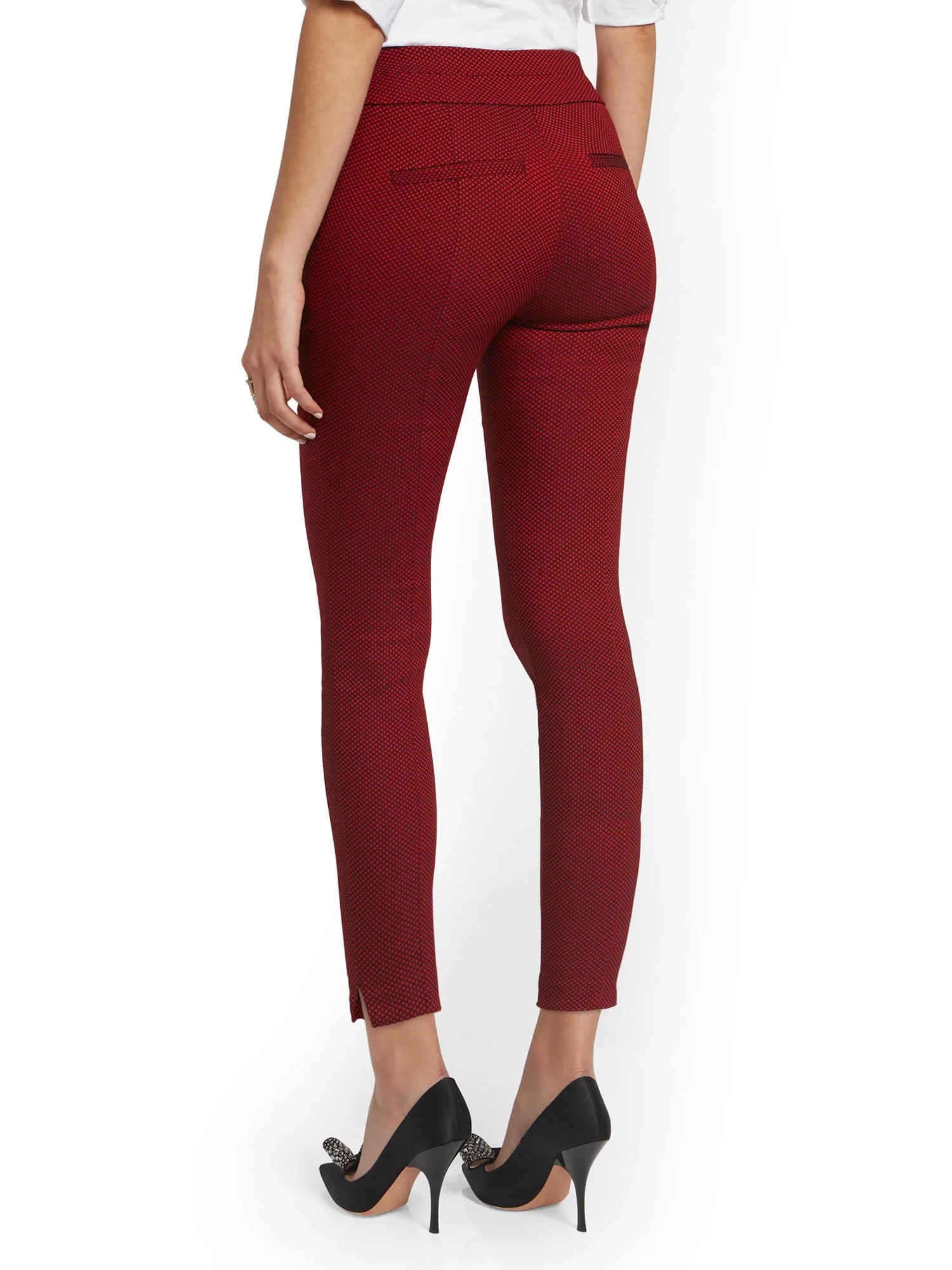 Tall Whitney High-Waisted Pull-On Slim-Leg Pant - Checkered - Image 3