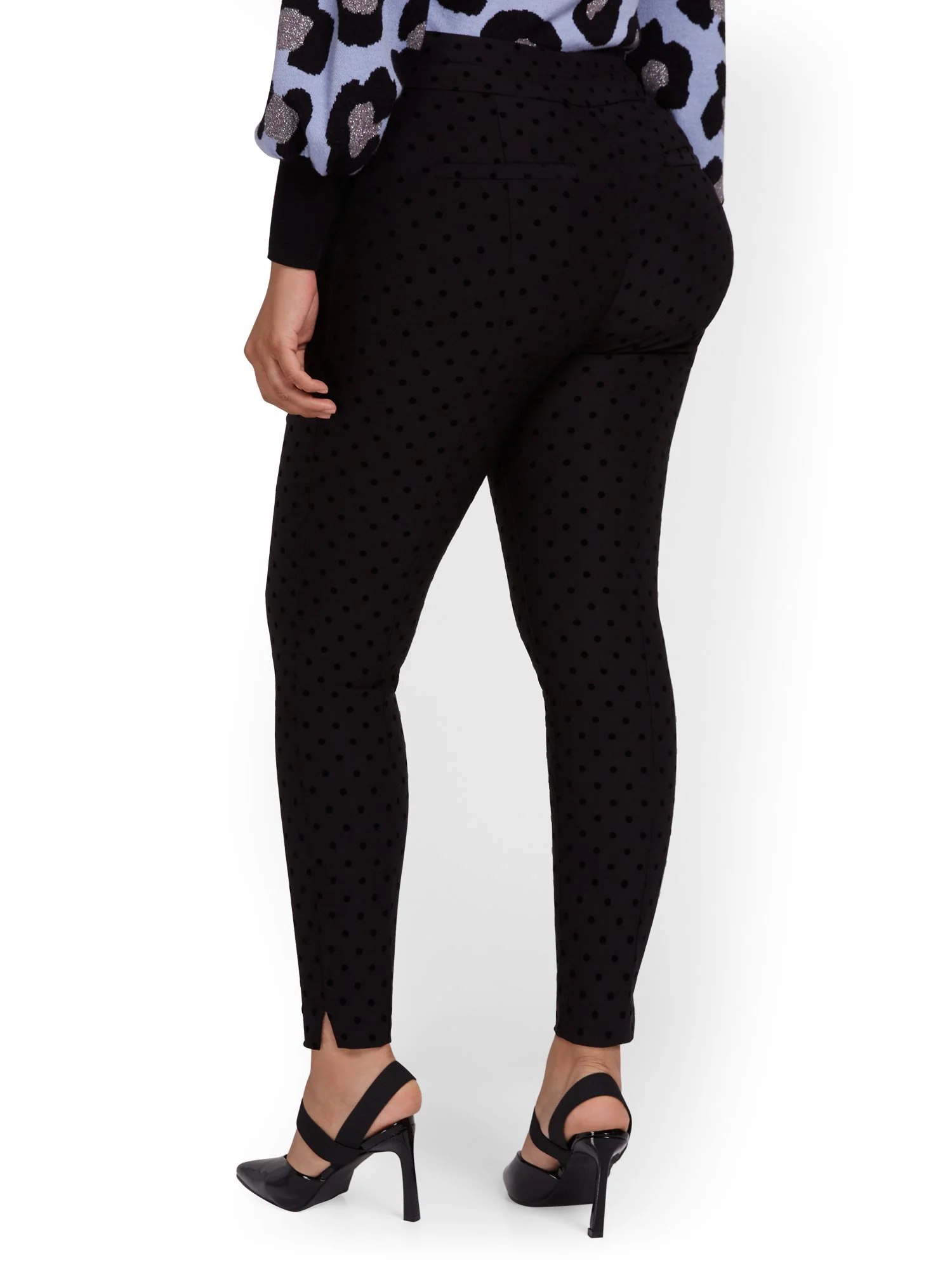 Tall Whitney High-Waisted Pull-On Slim-Leg Pant - Dot-Print - Image 3