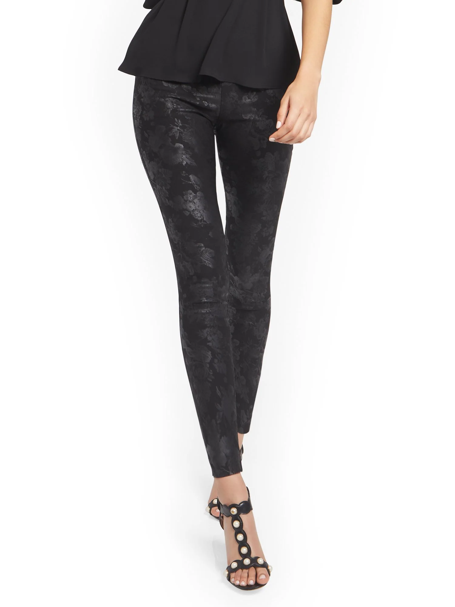 Tall Whitney High-Waisted Pull-On Slim-Leg Pant - Floral