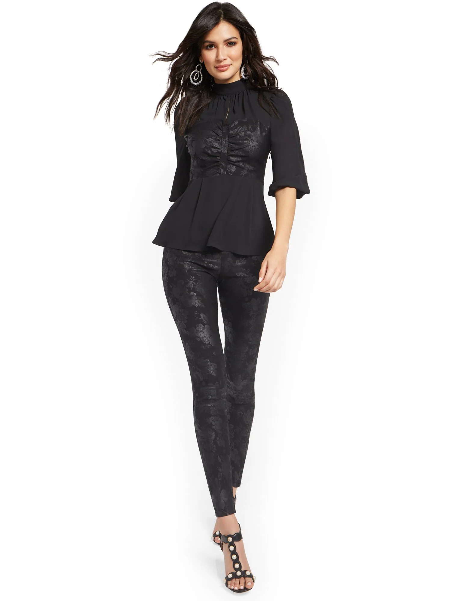 Tall Whitney High-Waisted Pull-On Slim-Leg Pant - Floral - Image 4