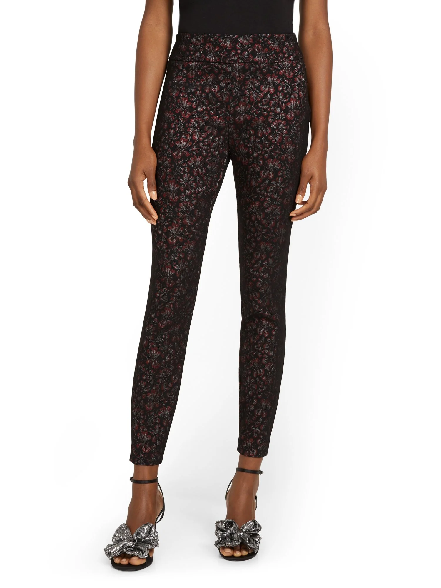 Tall Whitney High-Waisted Pull-On Slim-Leg Pant - Floral-Print - Image 5