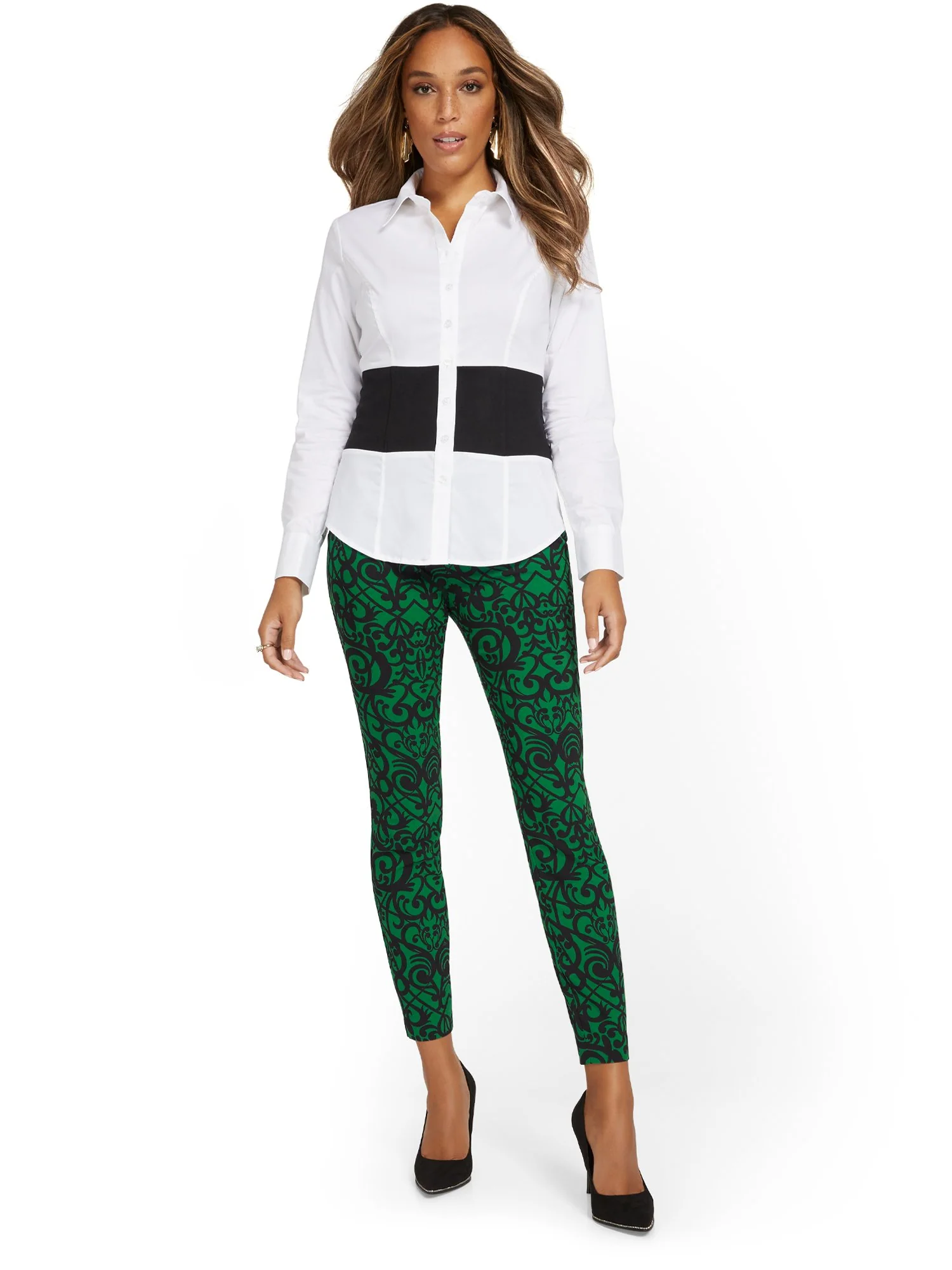 Tall Whitney High-Waisted Pull-On Slim-Leg Pant - Jacquard - Image 9