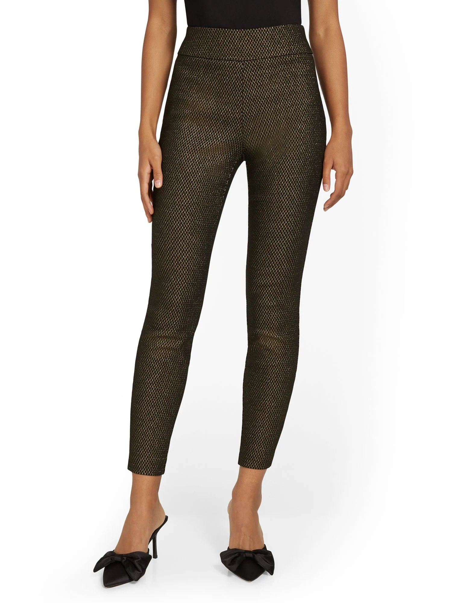 Tall Whitney High-Waisted Pull-On Slim-Leg Pant - Metallic - Image 5